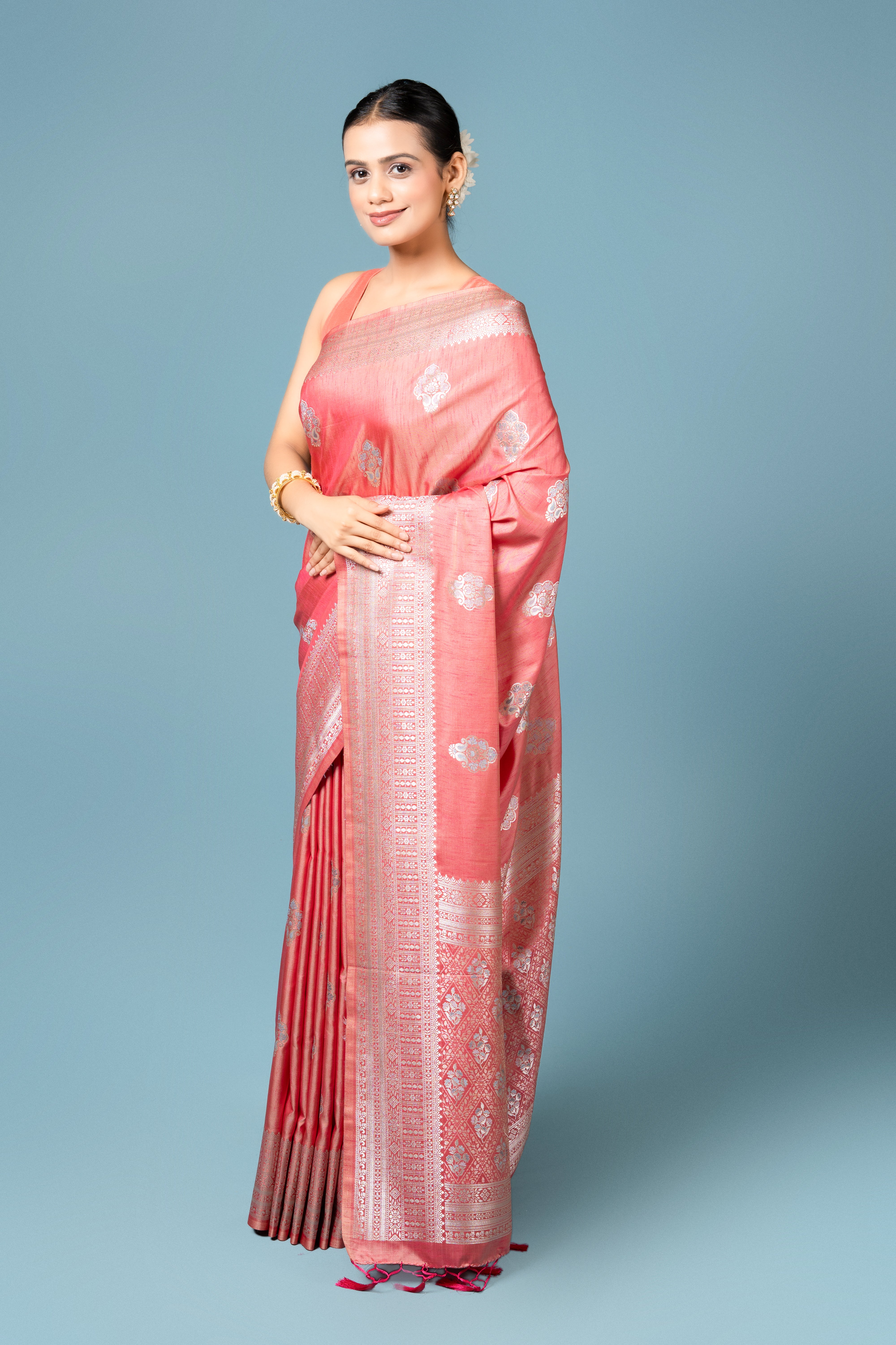 Red Tissue Silk Saree