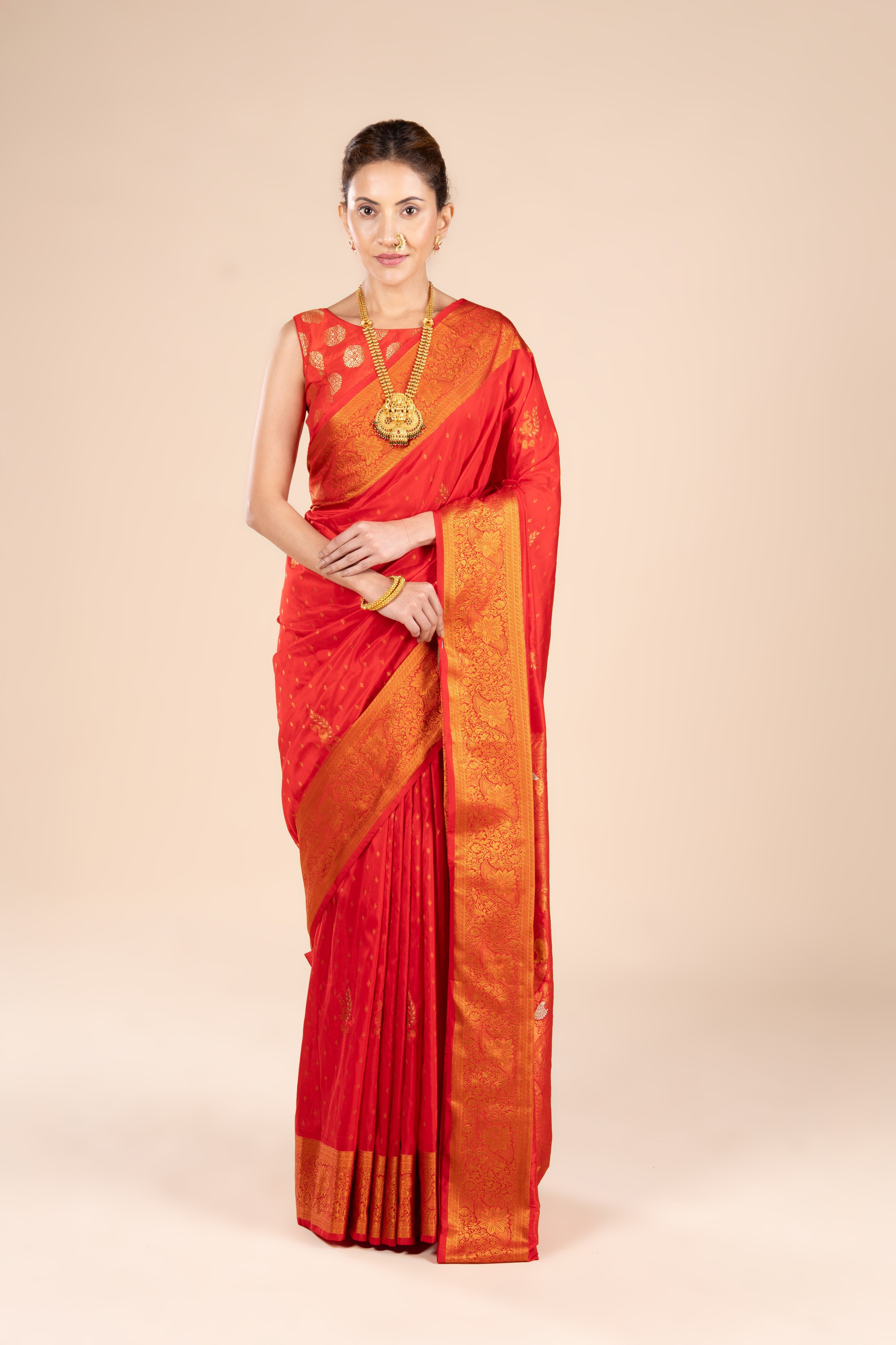 Red Apurva Silk Paithani Saree