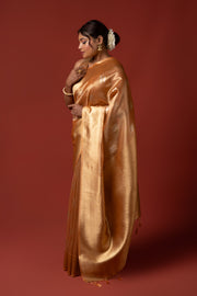Peach Tissue Silk Saree
