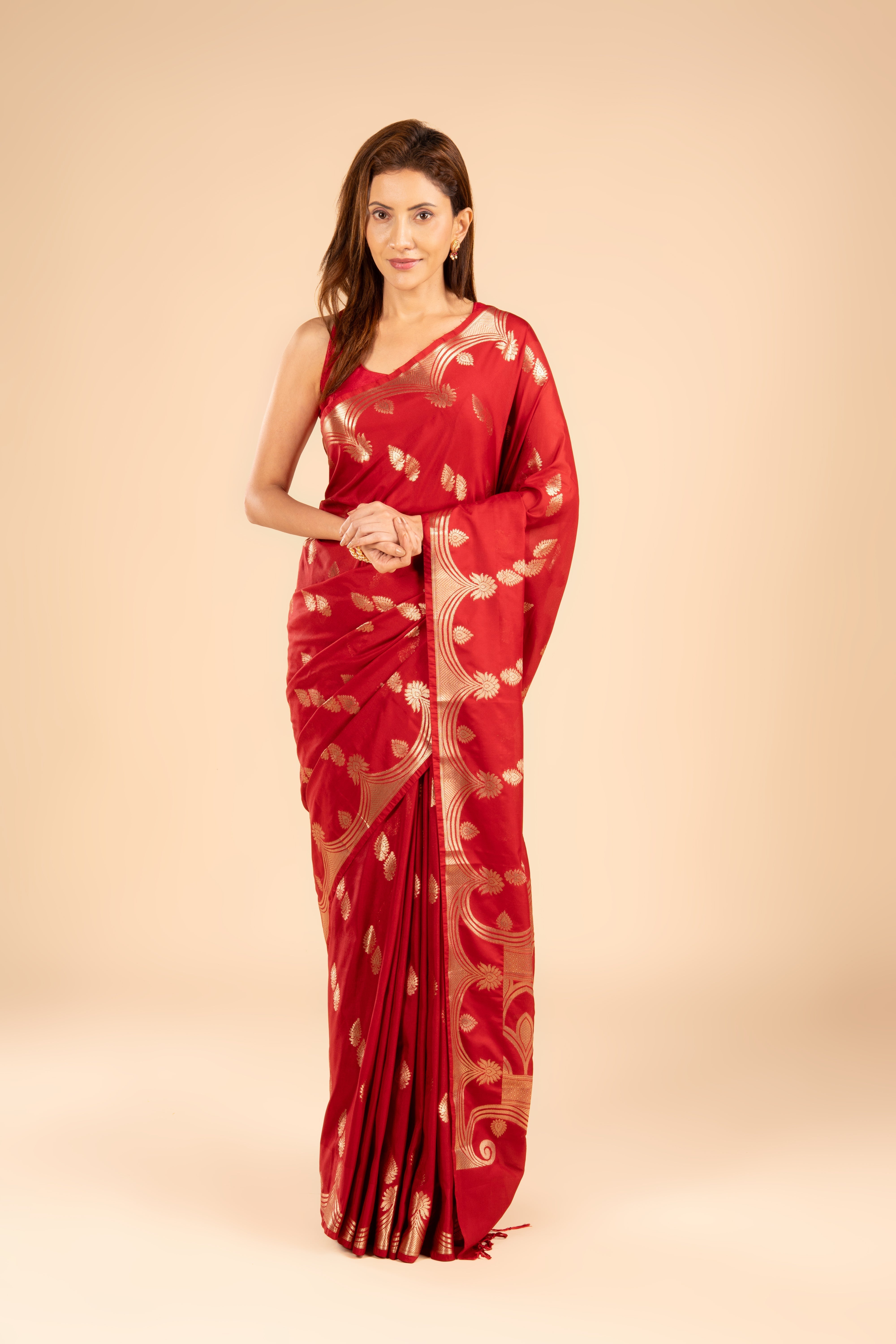 Red Katan Silk Banarasi Saree