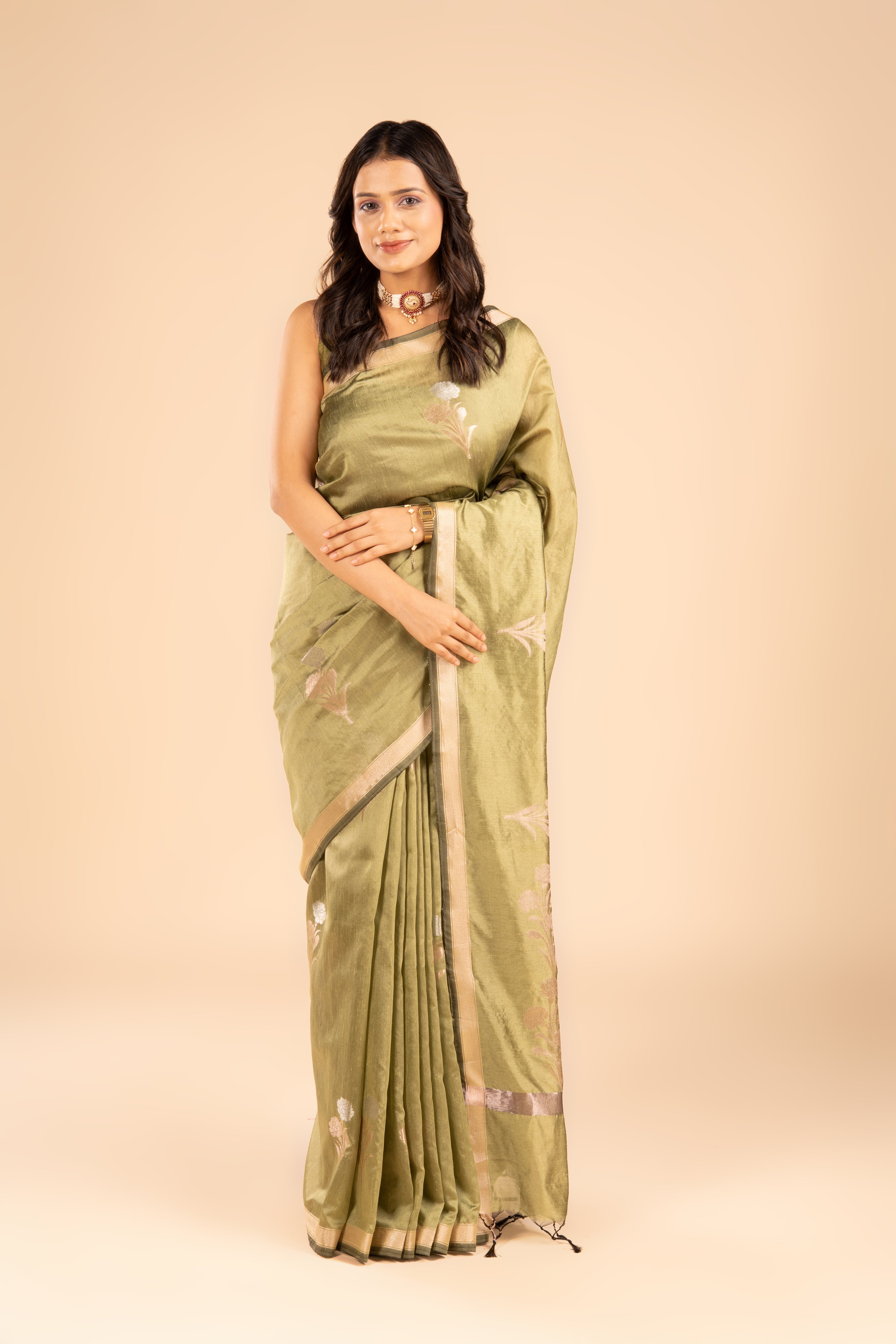 Green Tissue Silk Saree