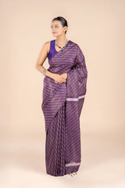 Purple Tussar Silk Saree