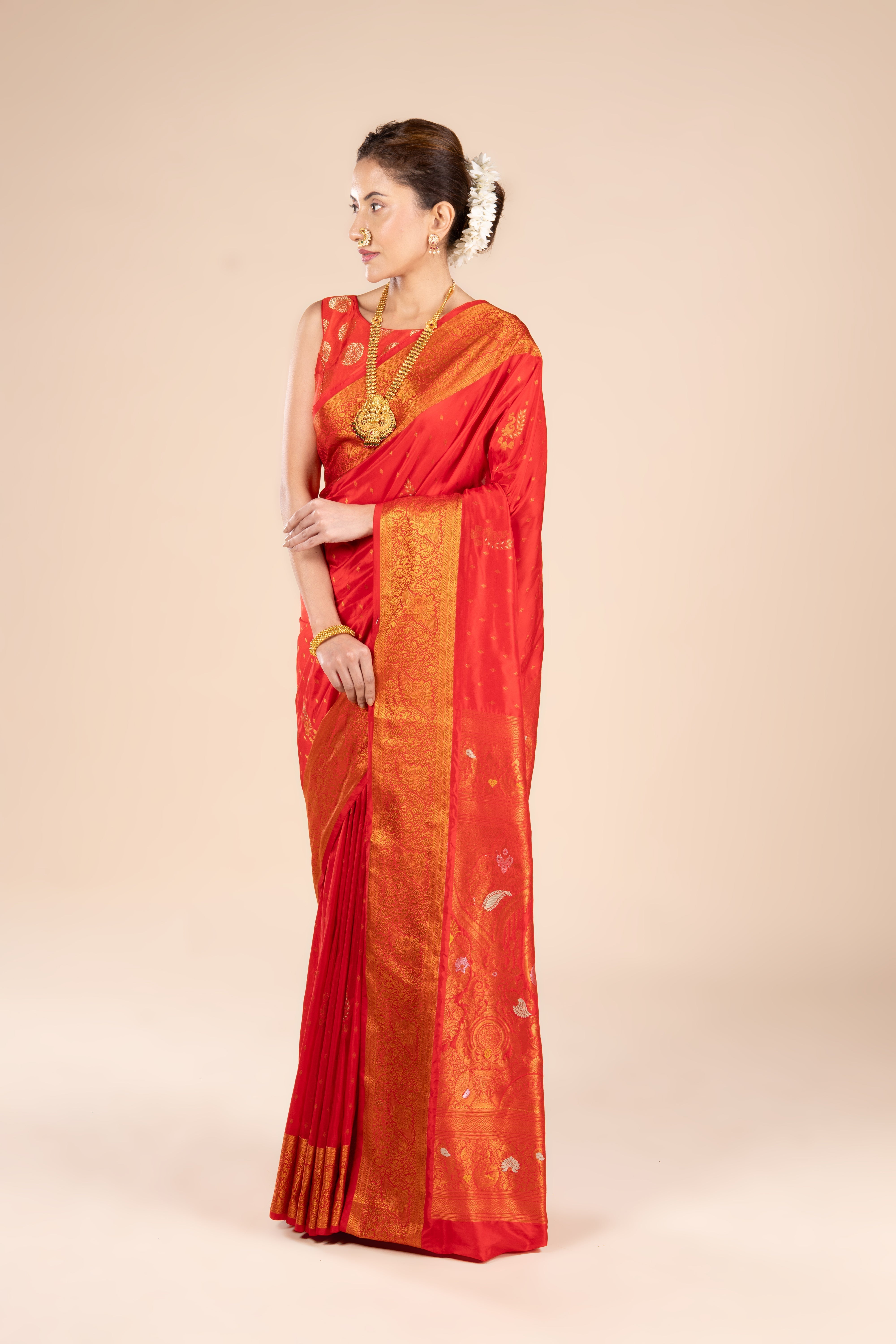 Red Apurva Silk Paithani Saree