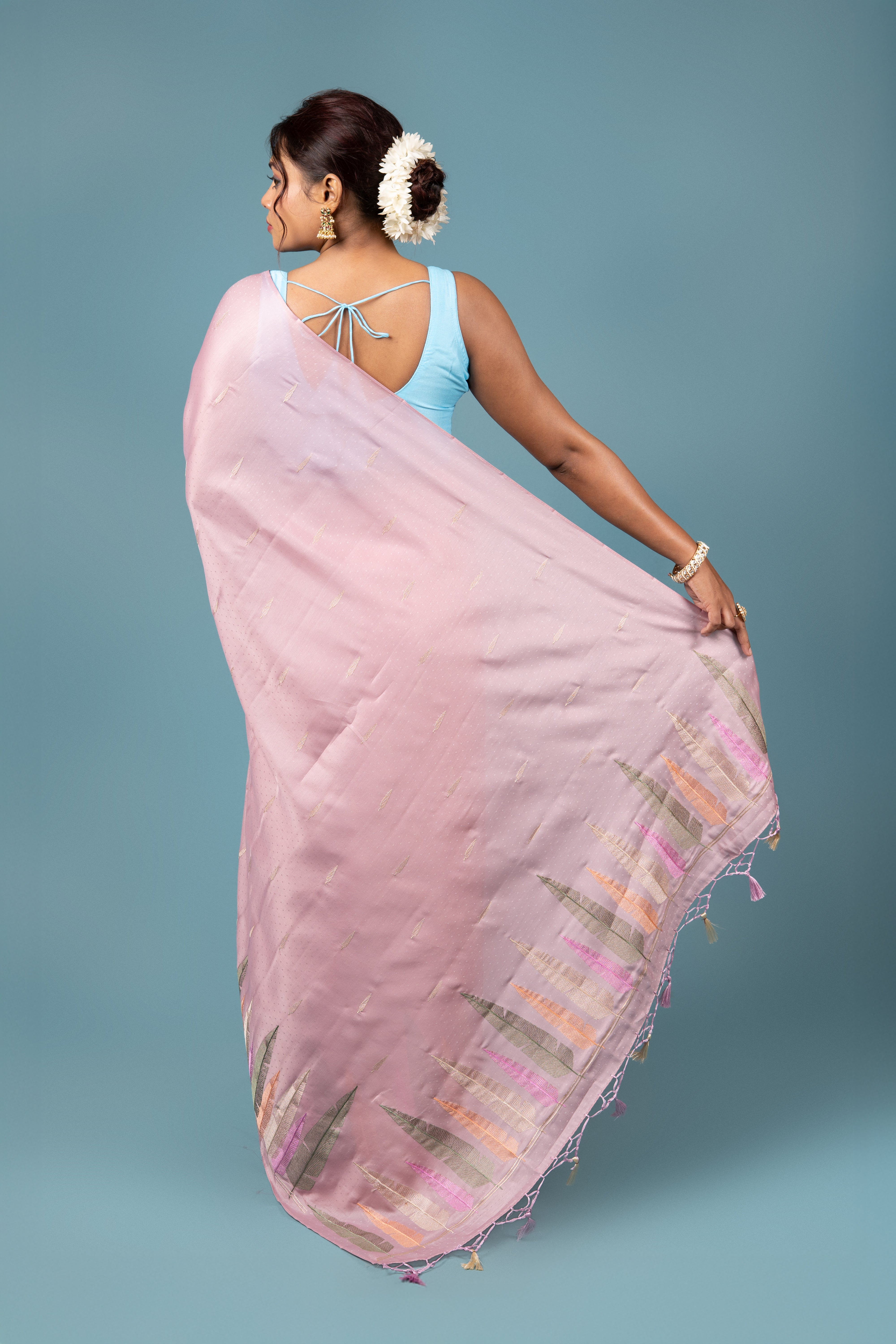 Pastel Pink Cotton Saree