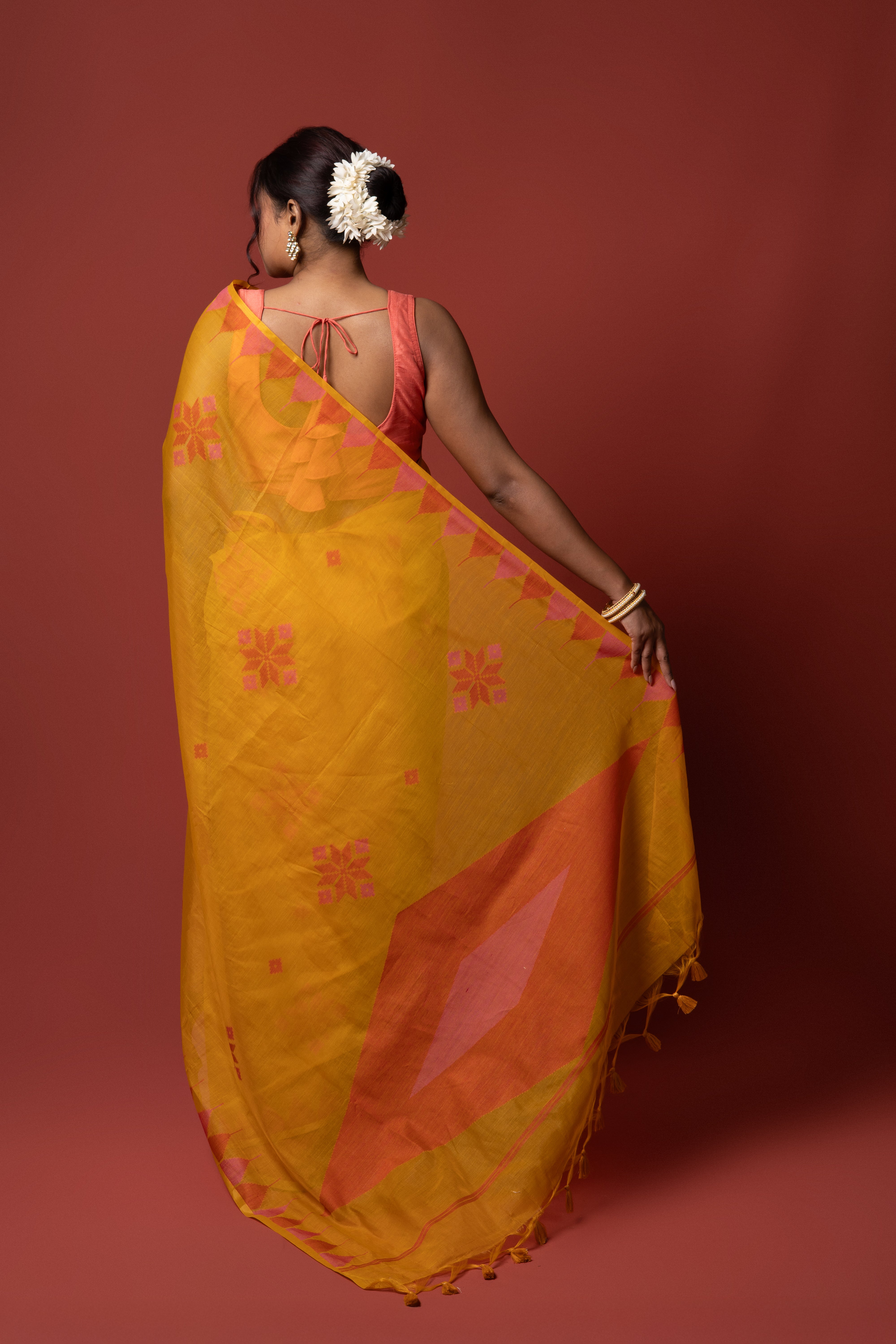 Yellow Cotton Saree