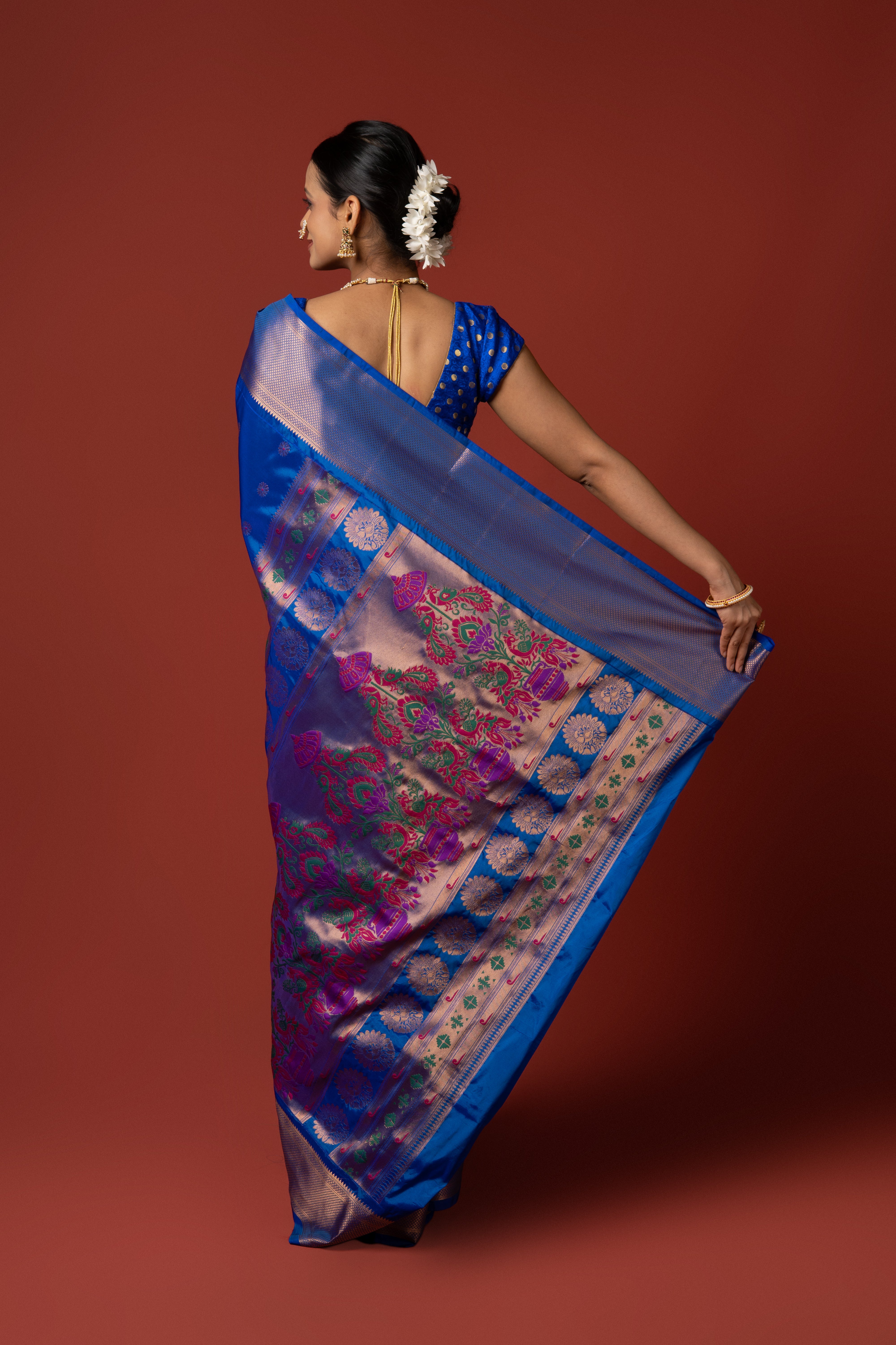 Blue Apurva Silk Paithani Saree