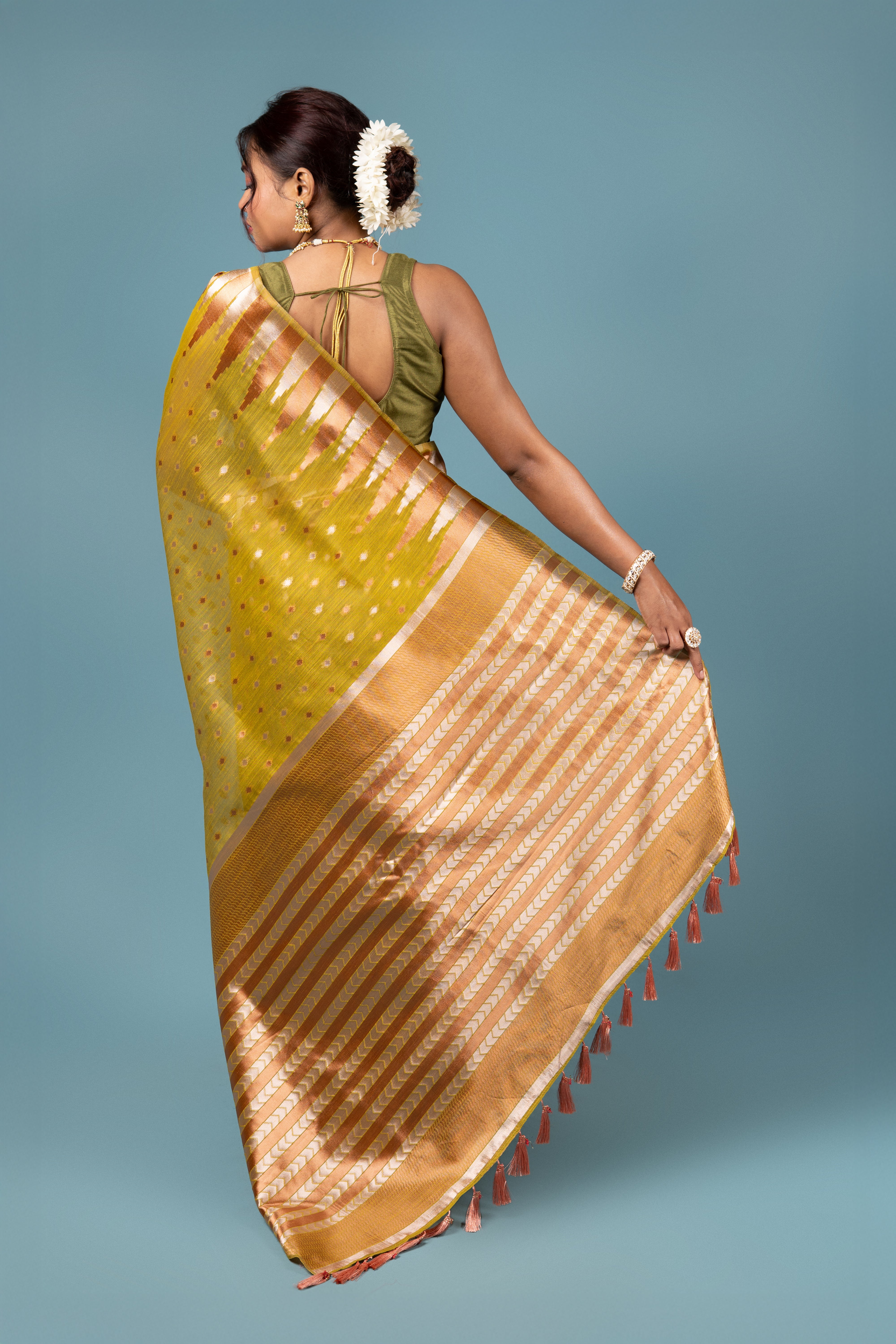 Mehndi Cotton Saree