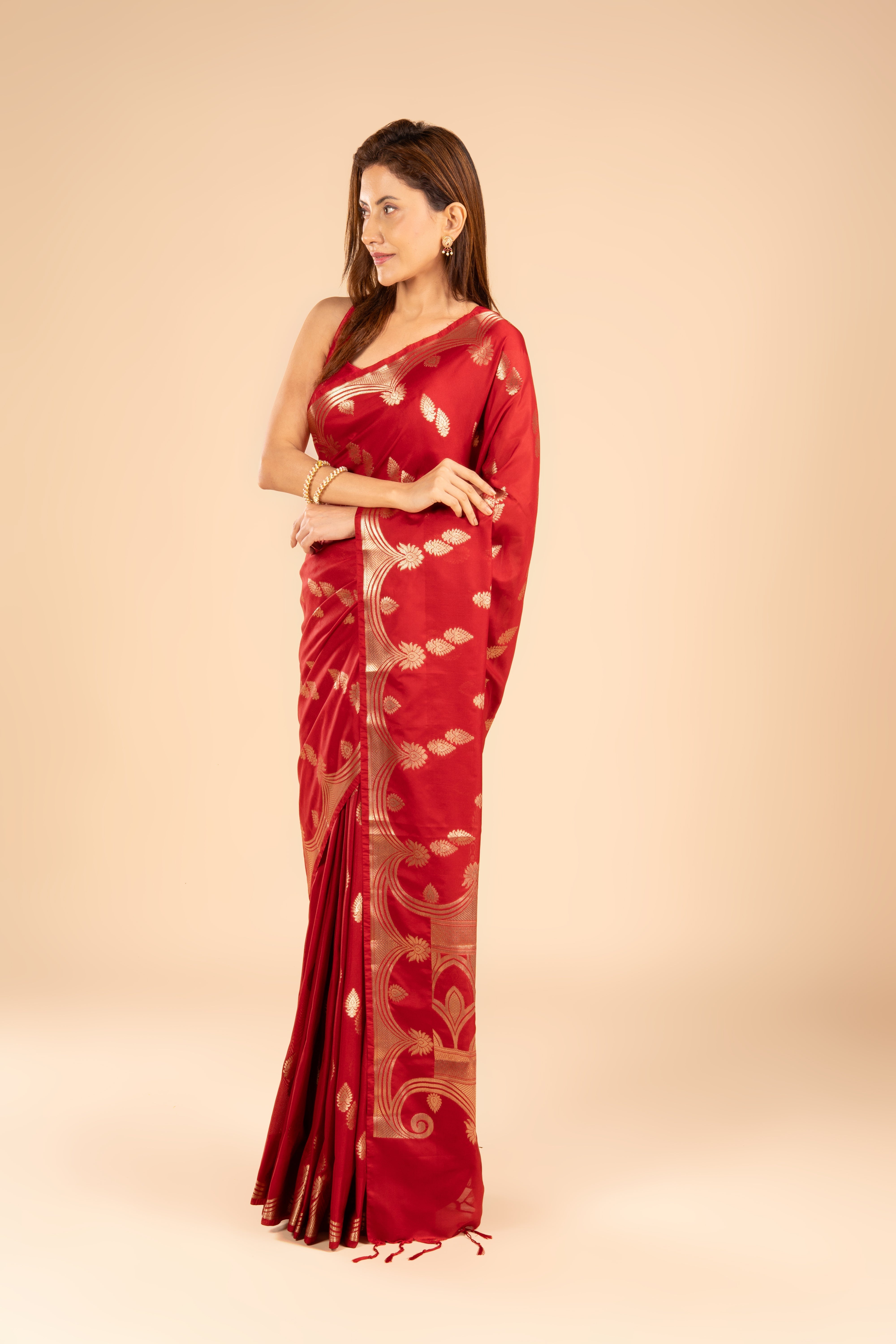 Red Katan Silk Banarasi Saree