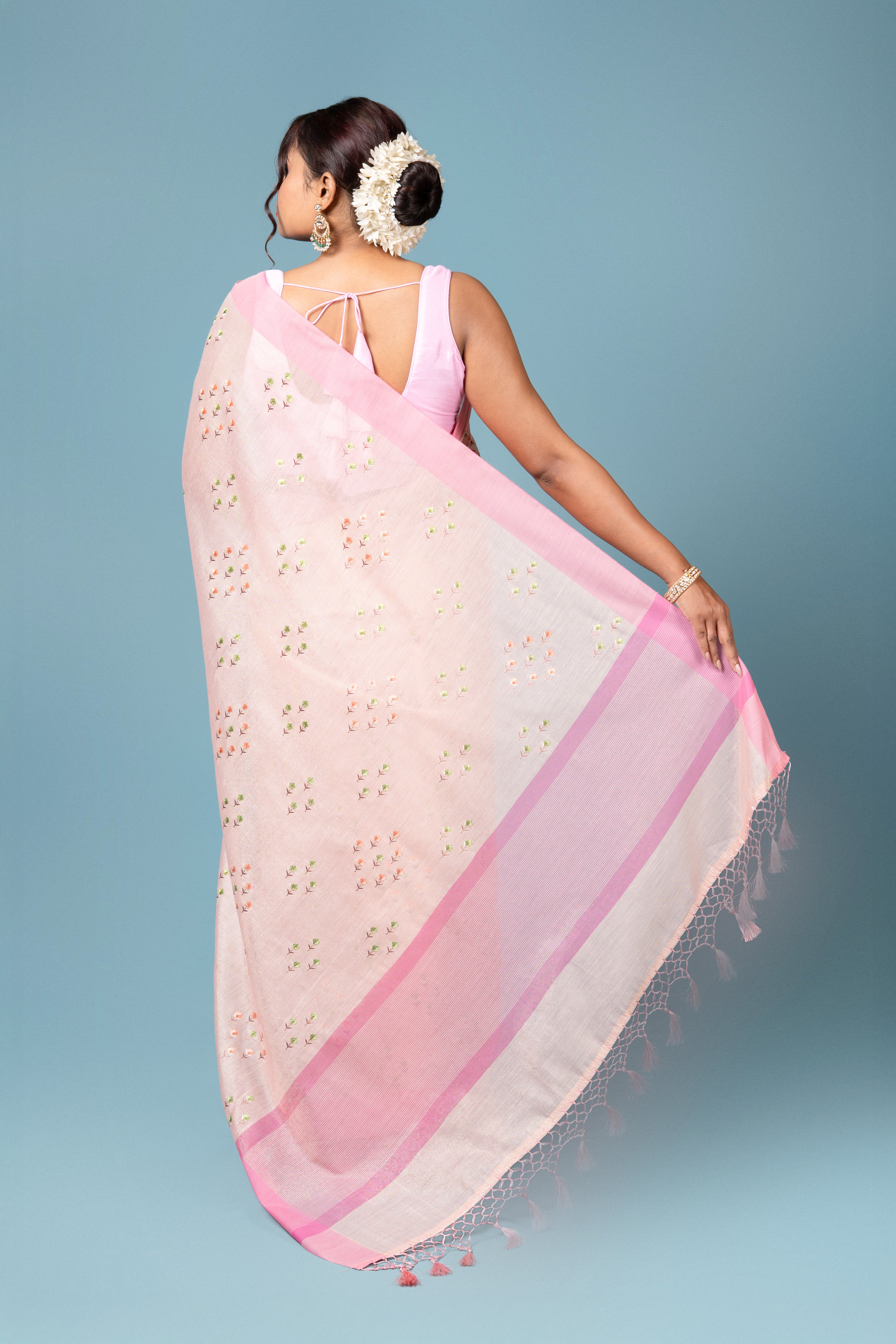 Pink Cotton Saree