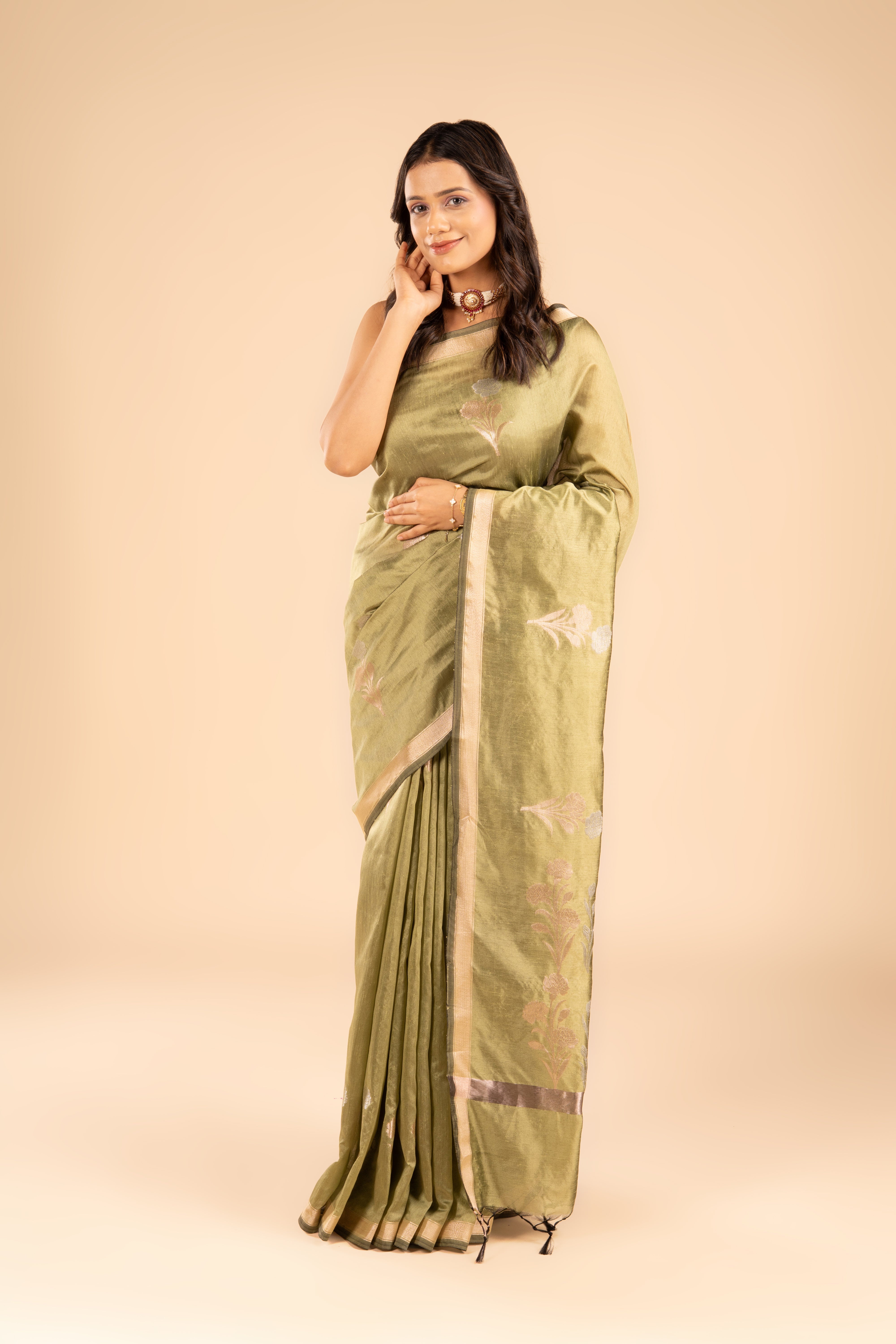 Green Tissue Silk Saree