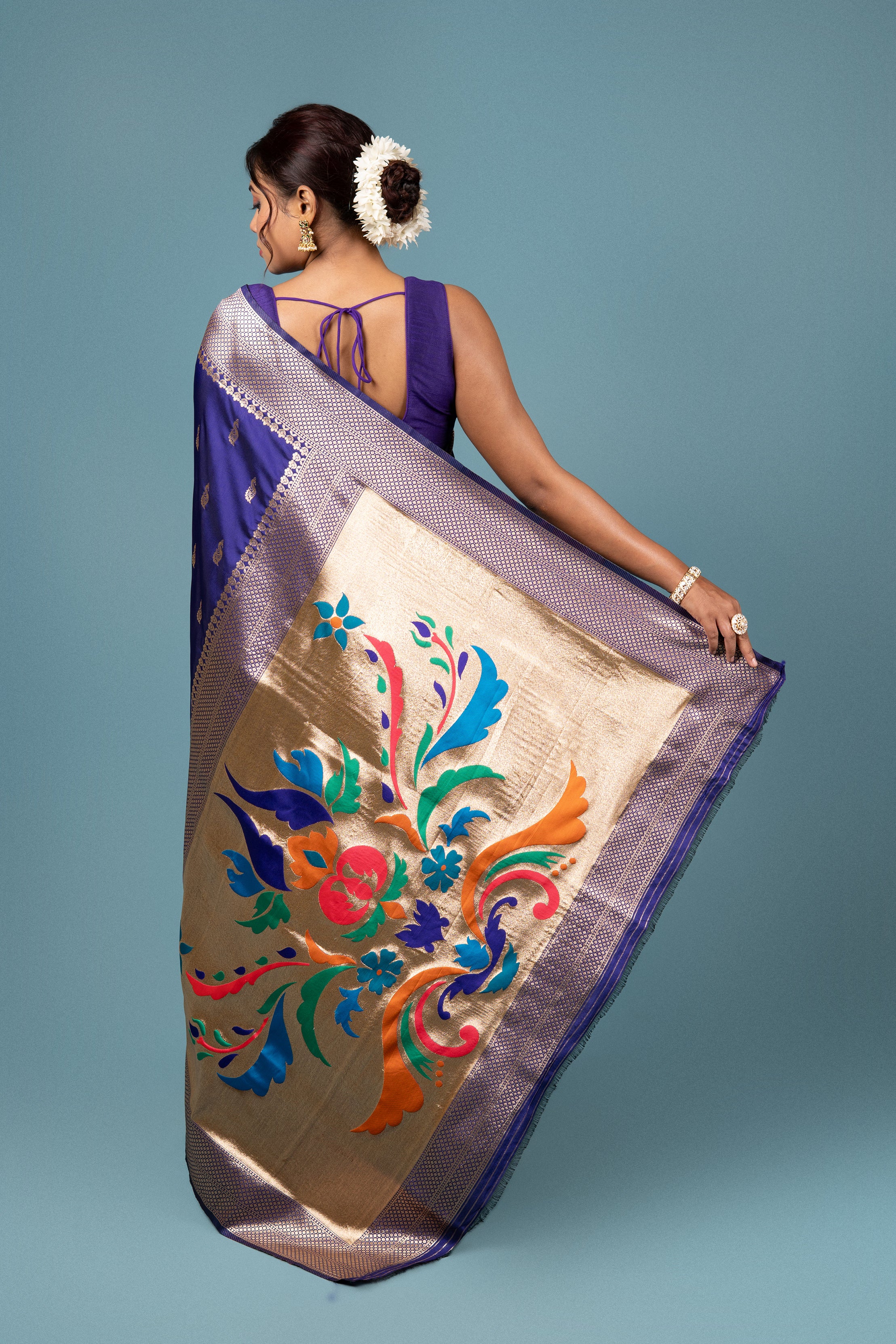 Purple Katan Silk Paithani Saree