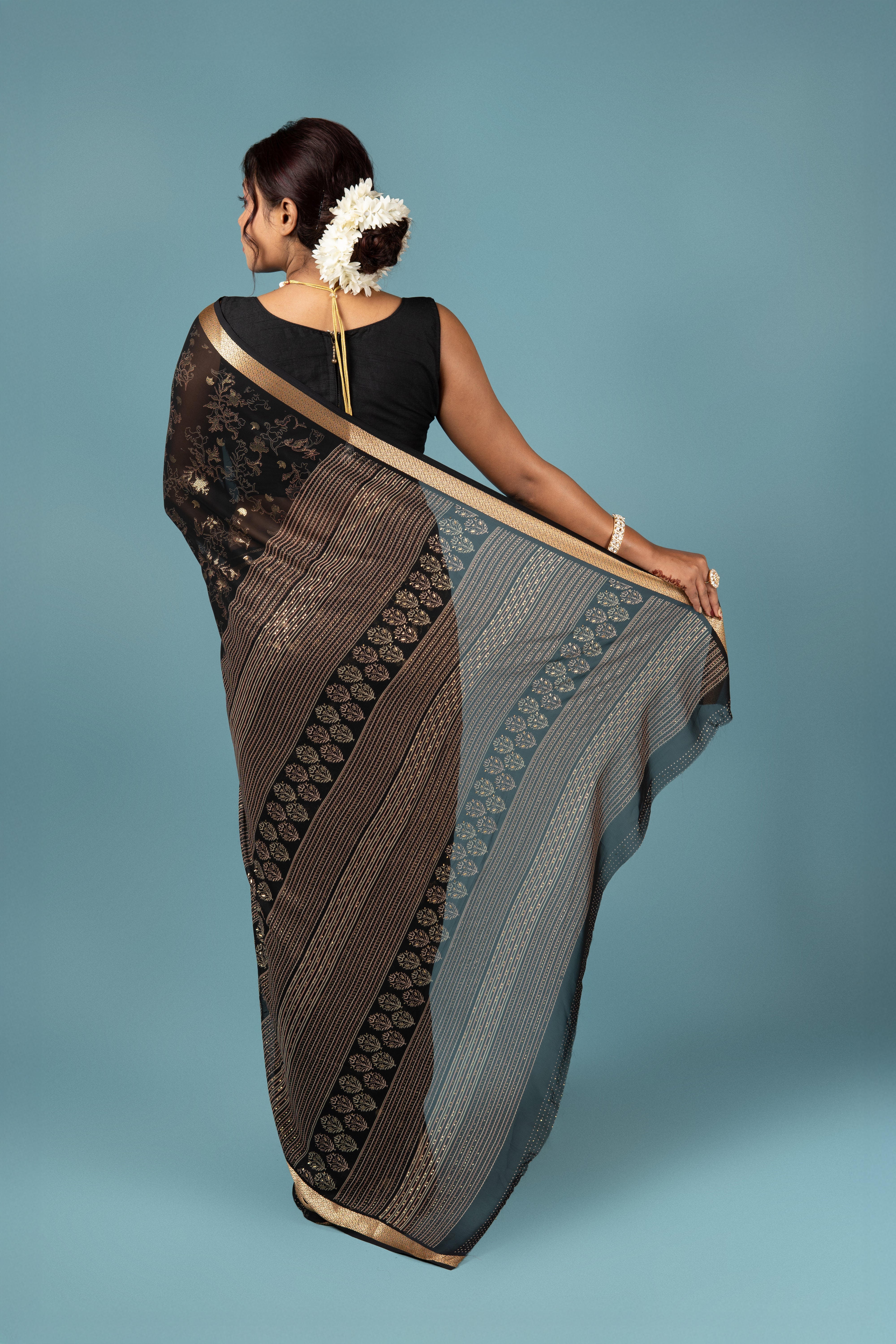 Black Chiffon Saree