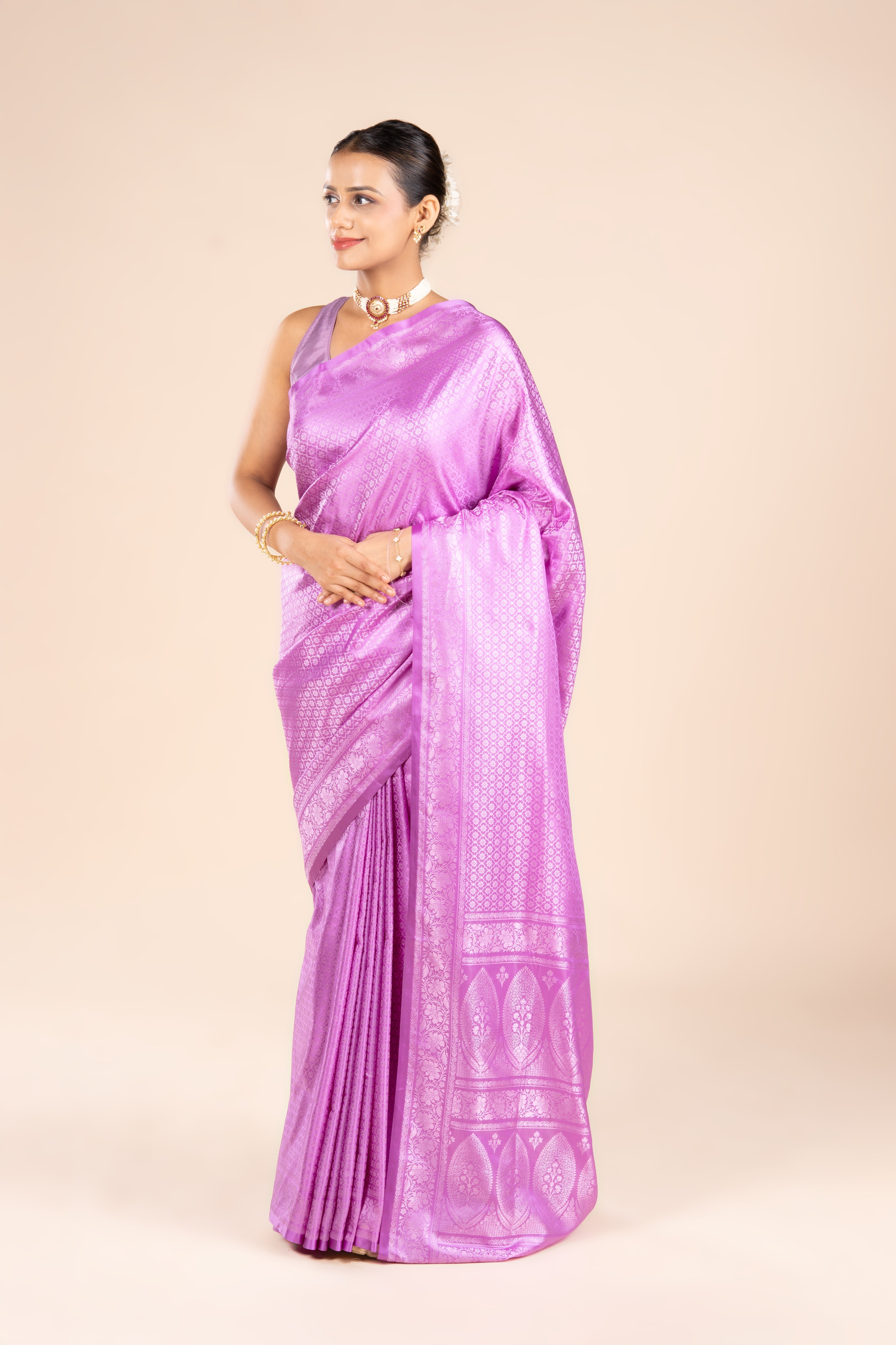 Purple Soft Silk Banarasi Saree