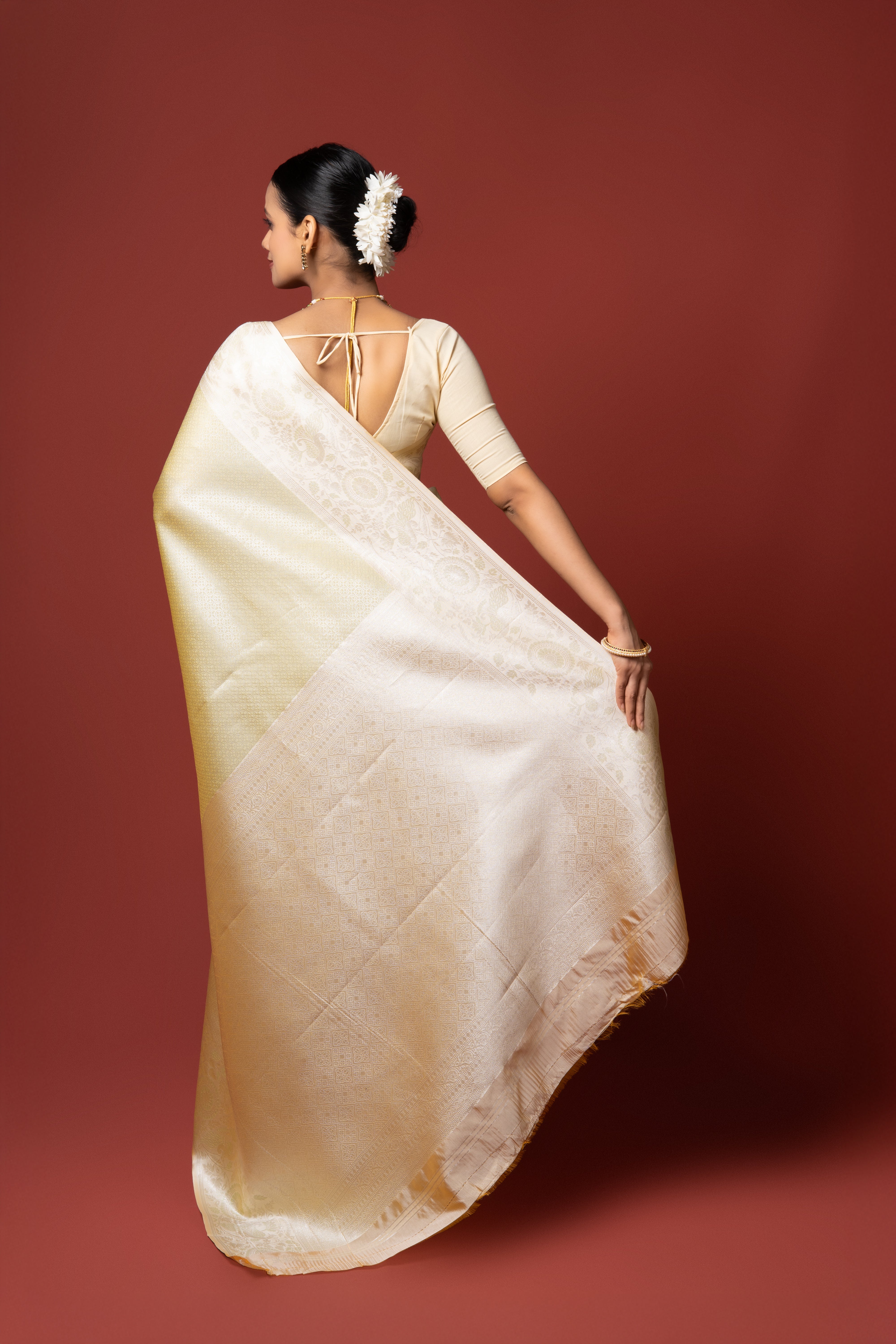 Yellow Tissue Silk Saree