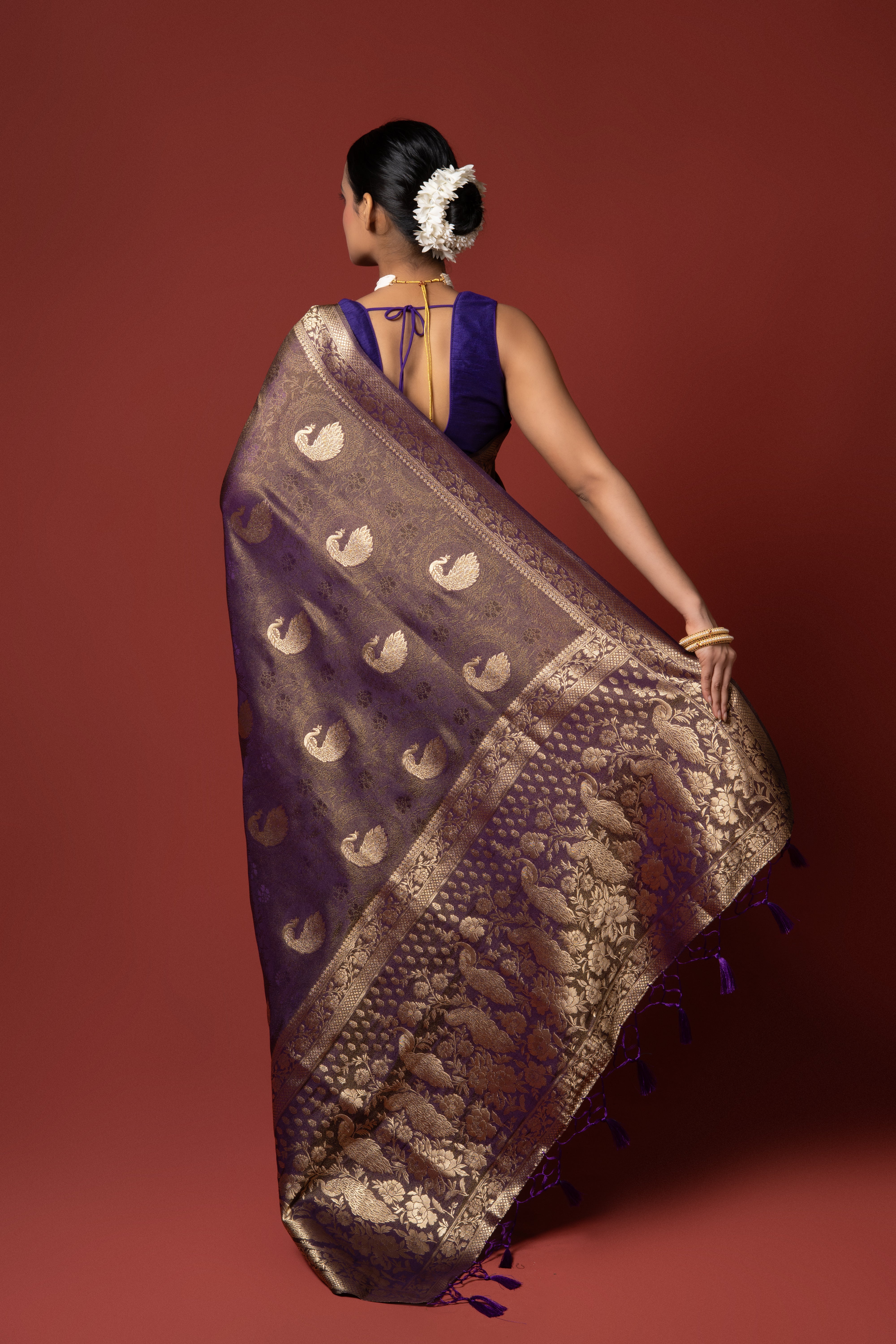 Purple Tissue Silk Saree