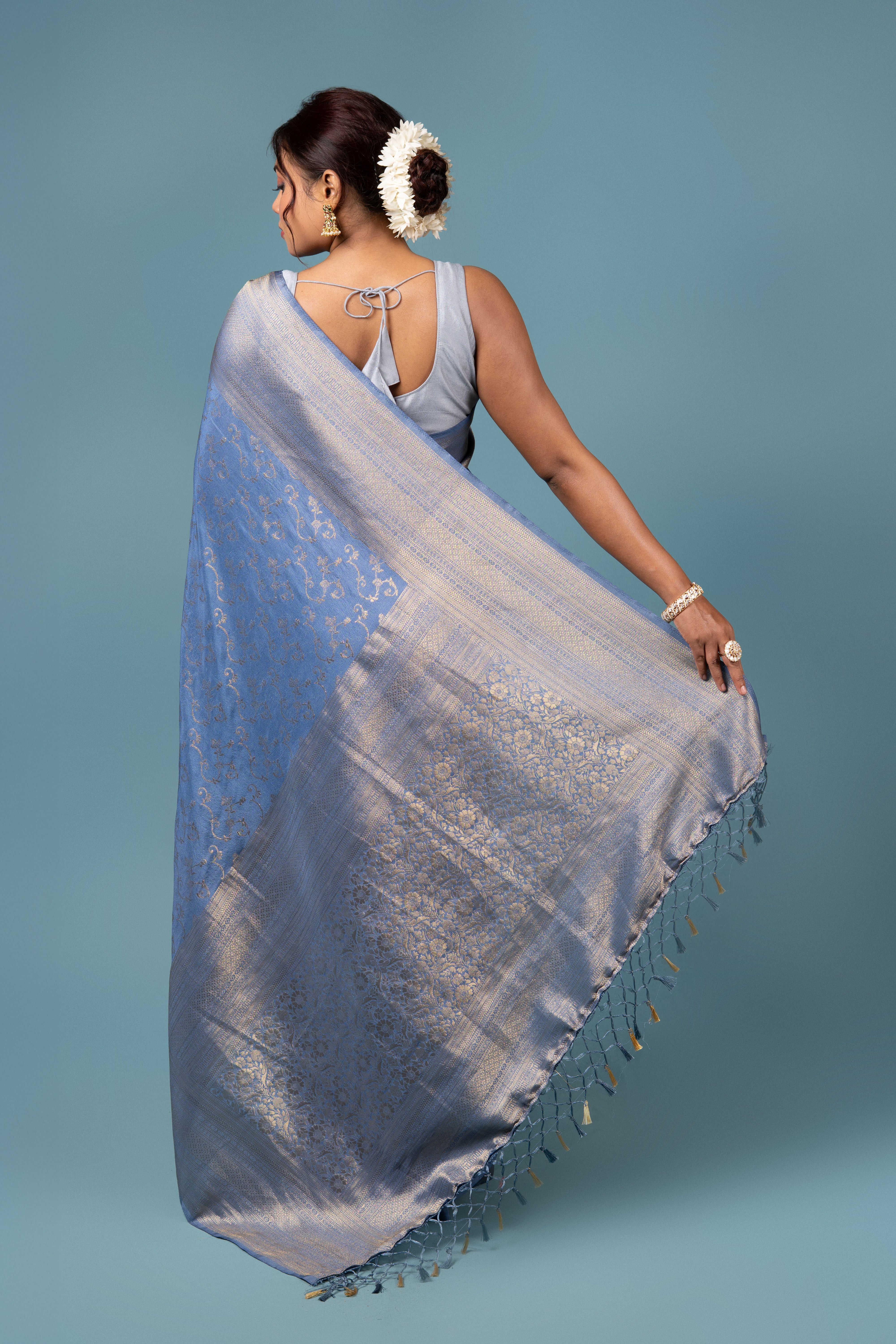 Blue Georgette Saree