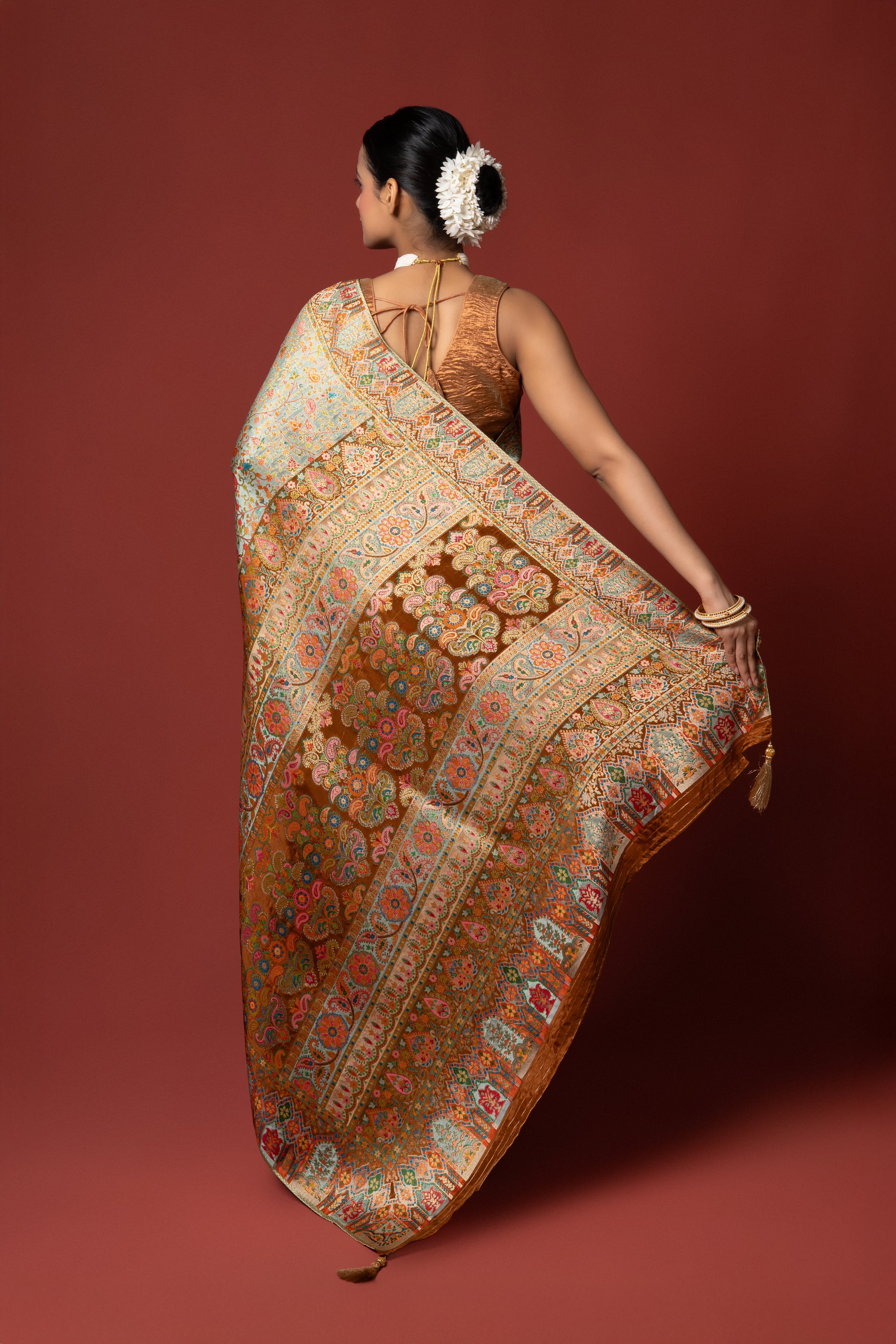Pista Green Katan Silk Saree