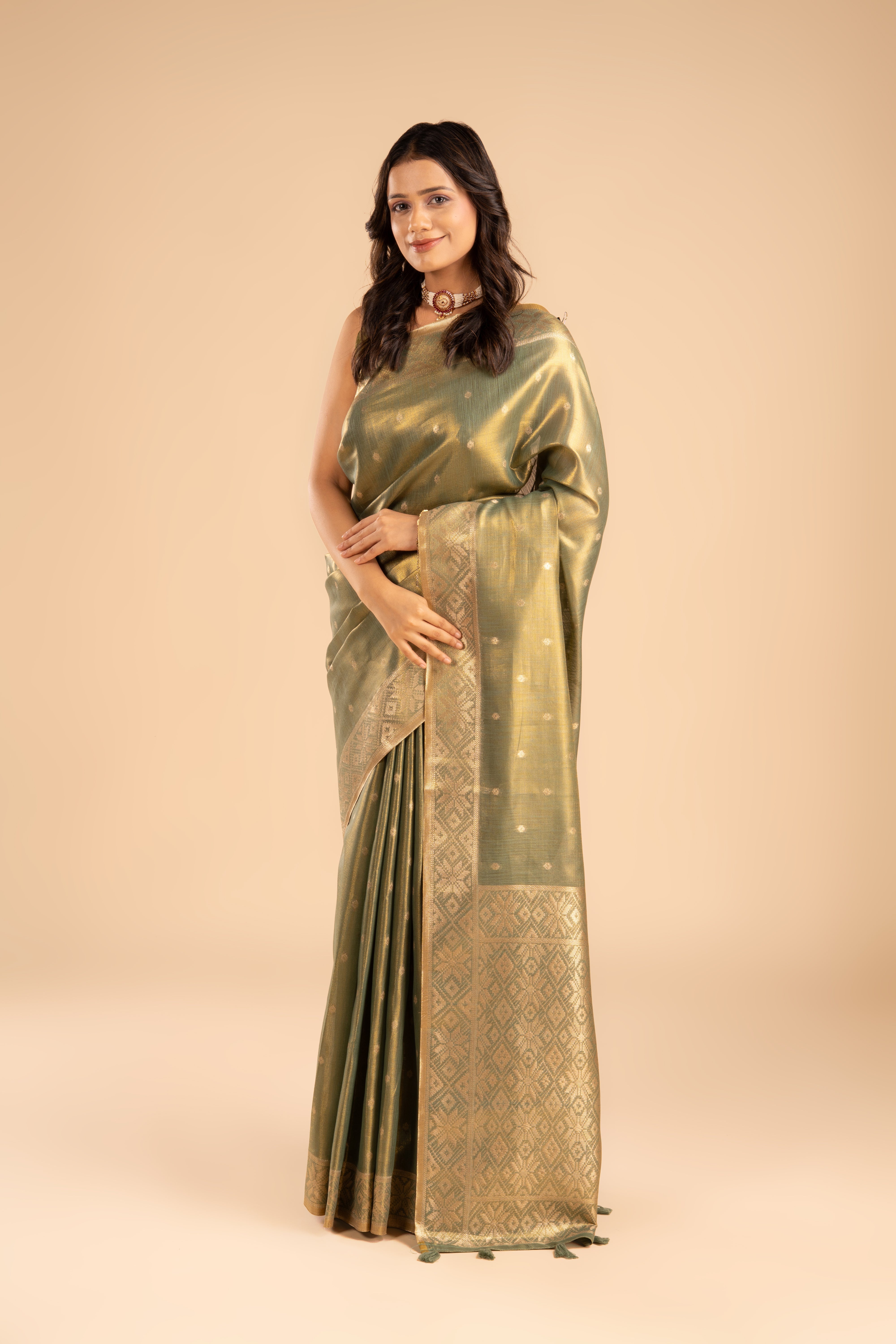 Green Tissue Silk Saree