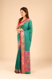 Green Katan Silk Patola Saree