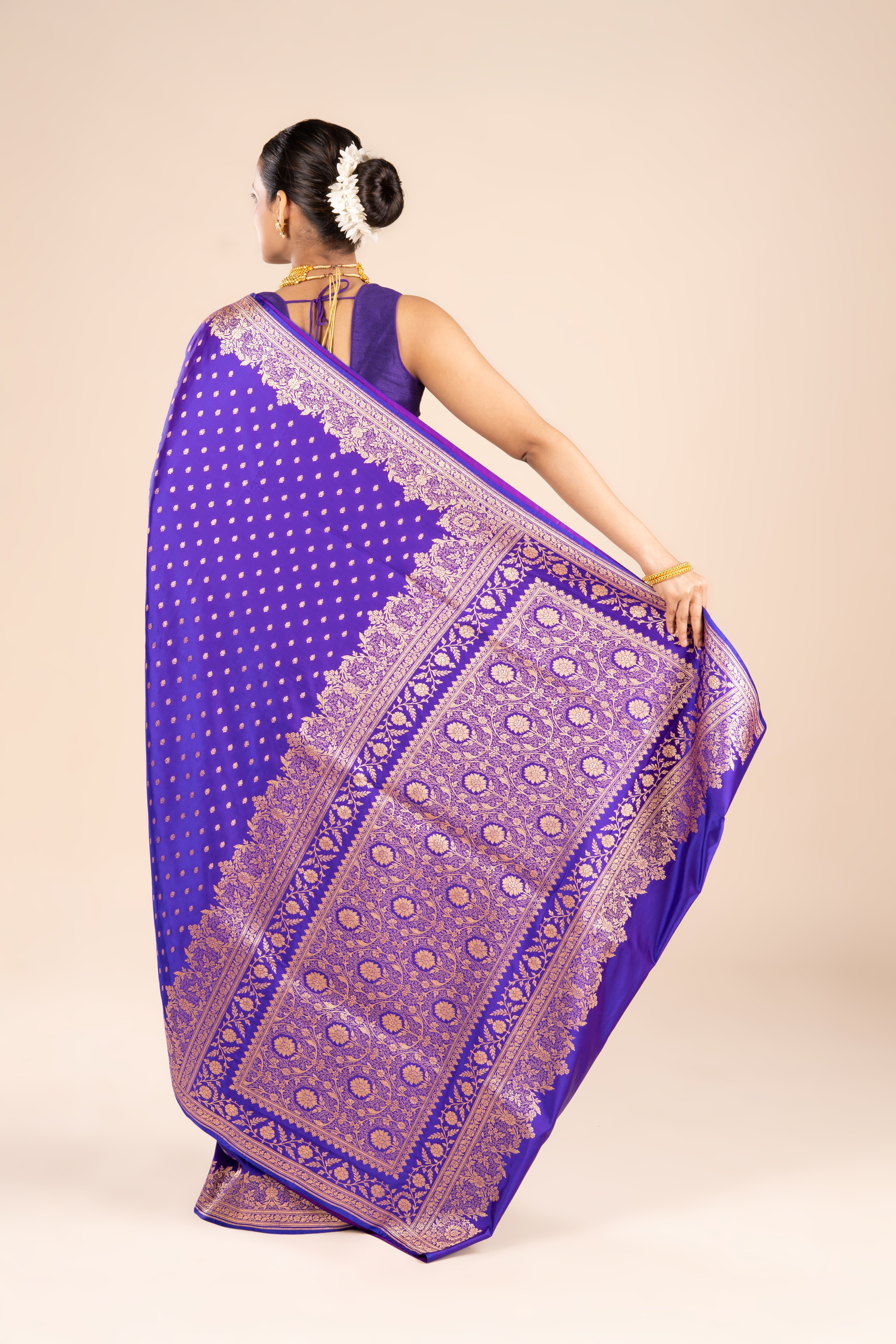Purple Soft Silk Banarasi Saree