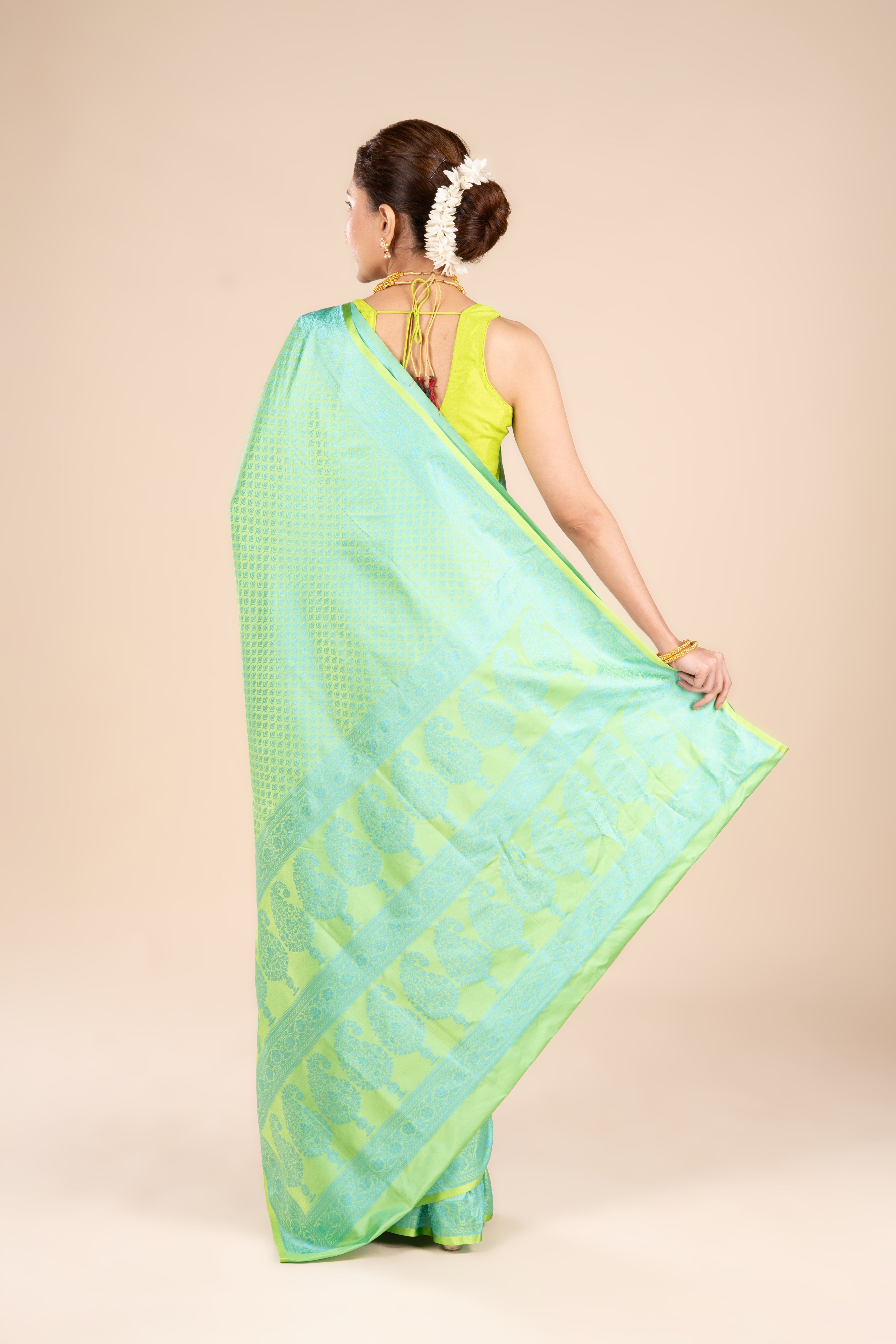 Green Soft Silk Banarasi Saree