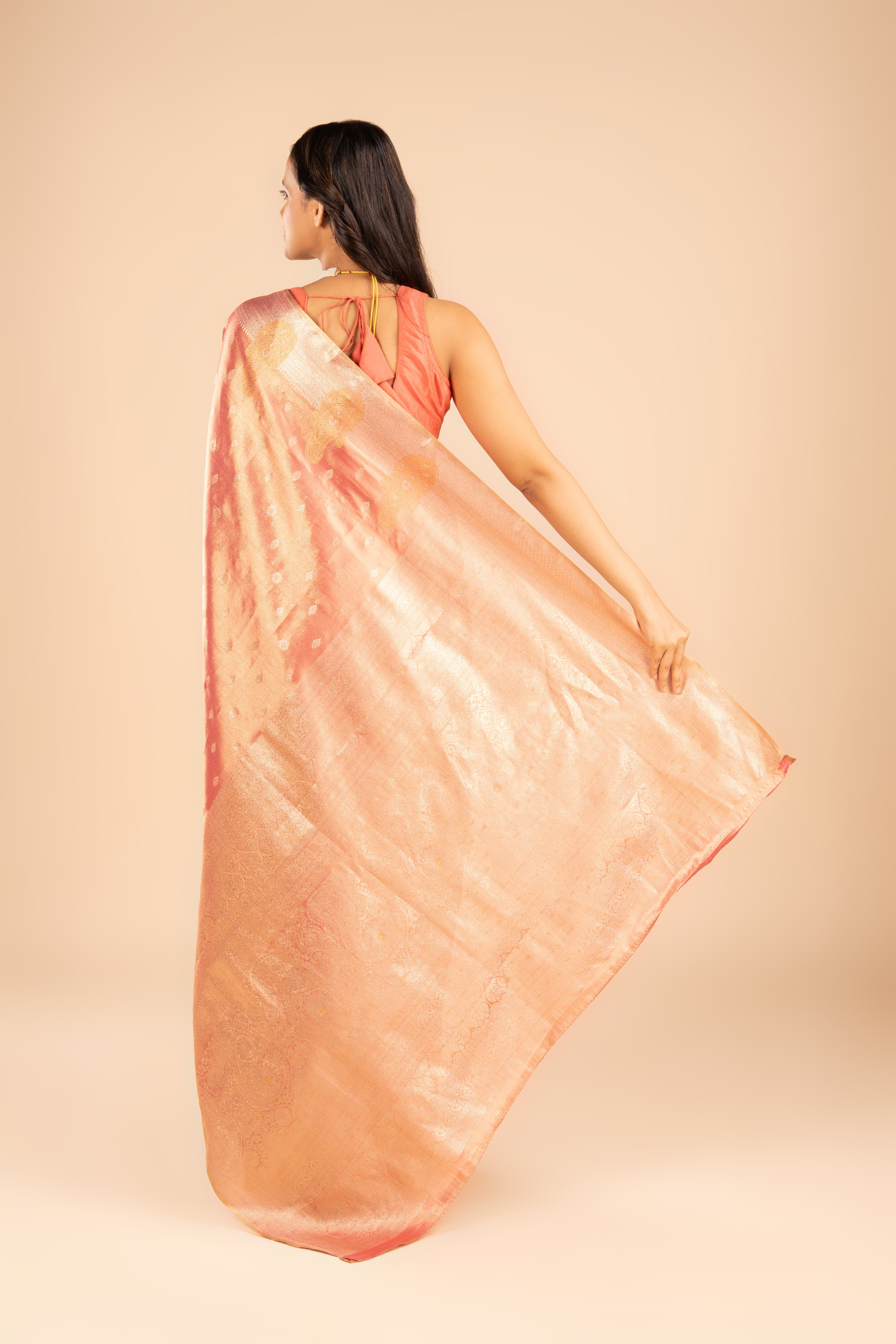 Pink Tissue Silk Saree