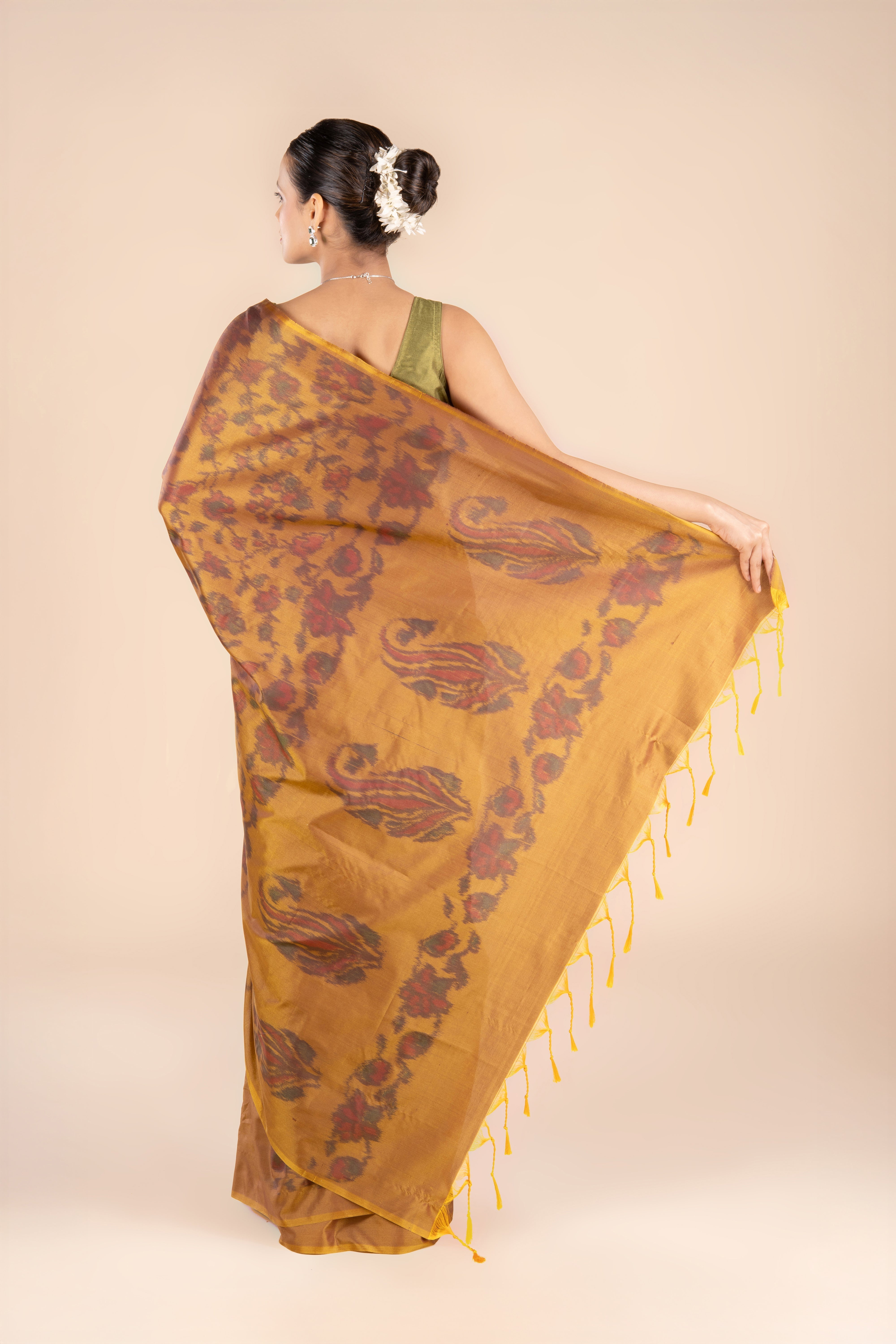 Mehndi Katan Silk Patola Saree