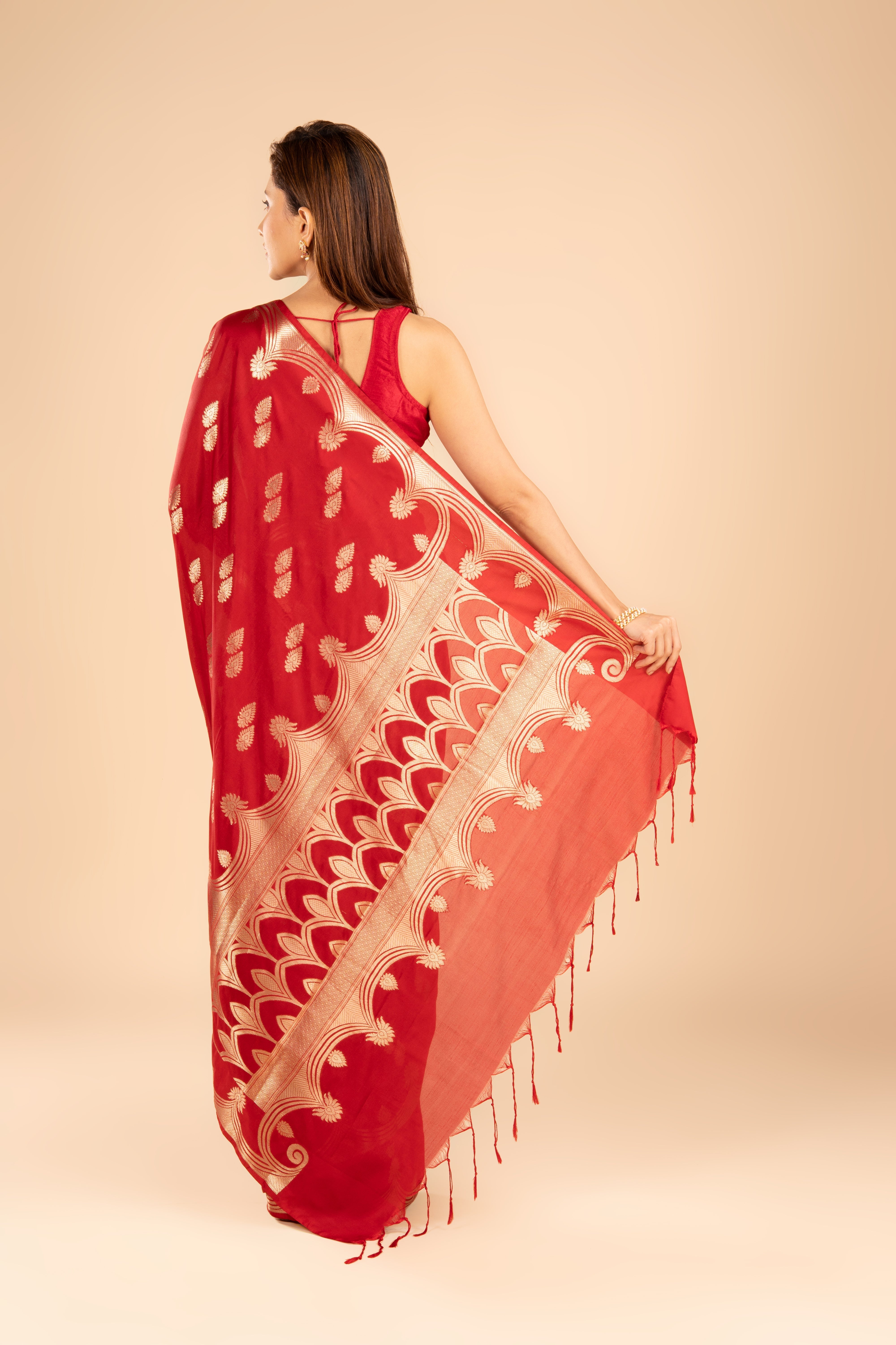 Red Katan Silk Banarasi Saree