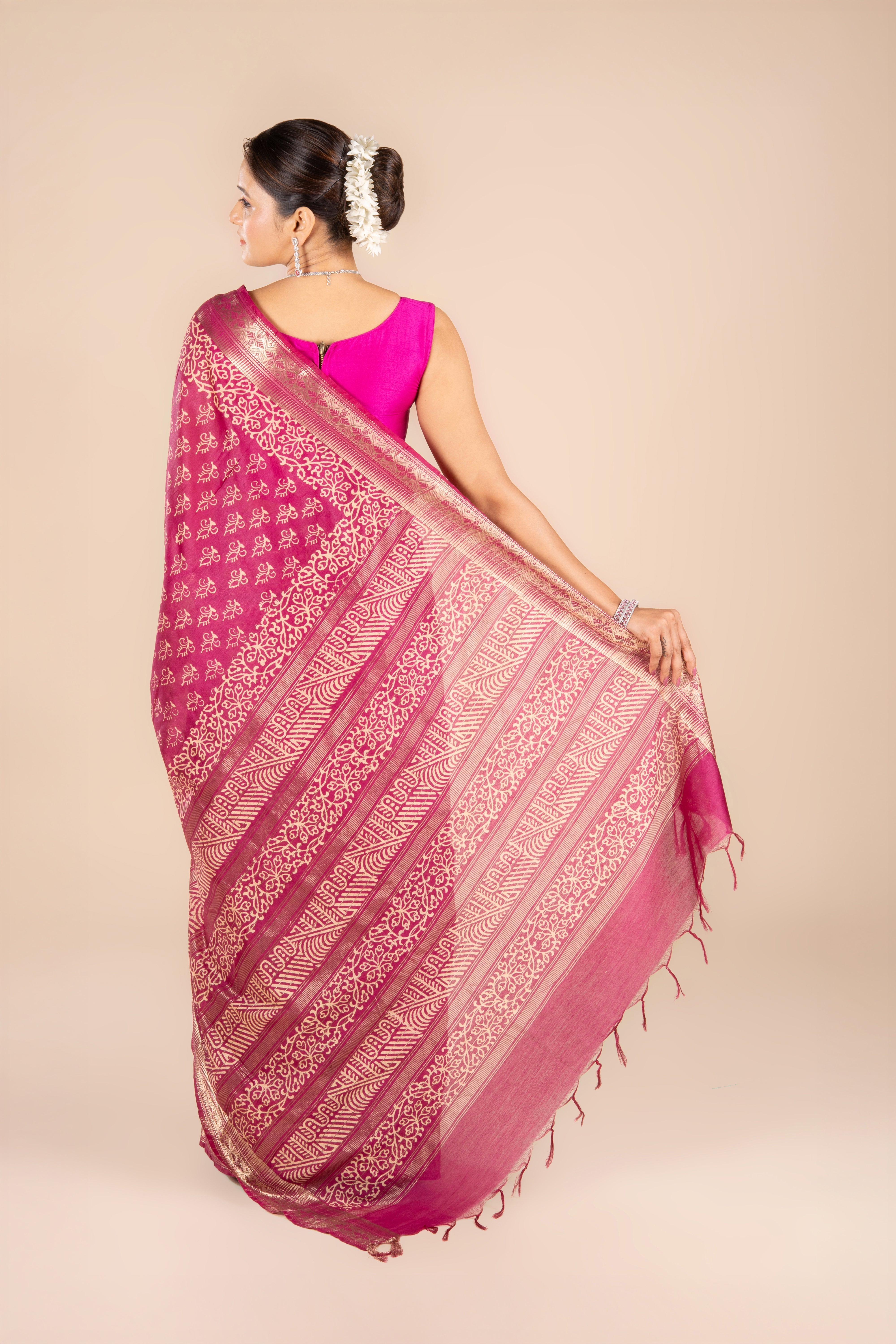 Maroon Dupion Silk Saree