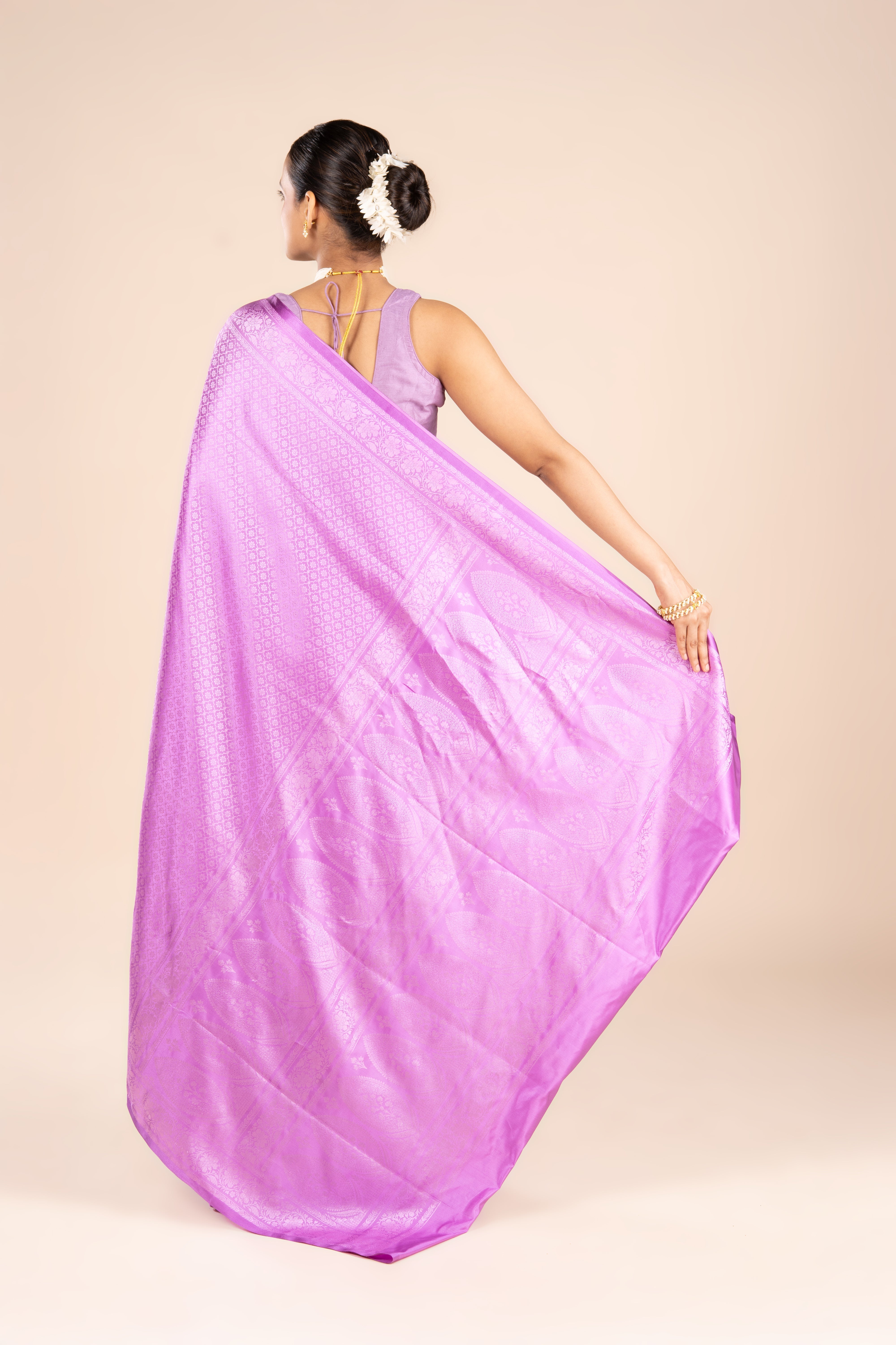 Purple Soft Silk Banarasi Saree