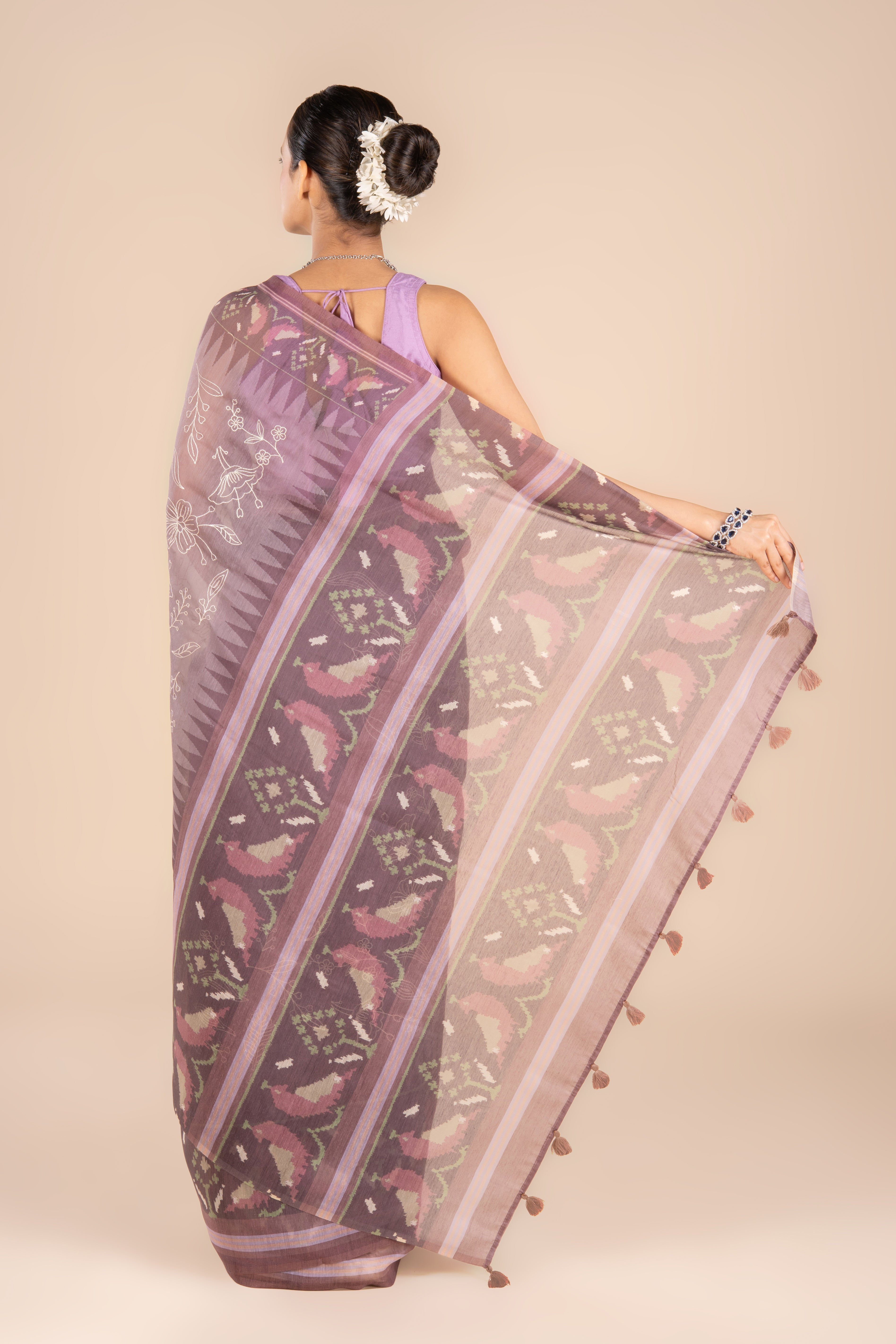 Pastel Purple Maheshwari Cotton Saree