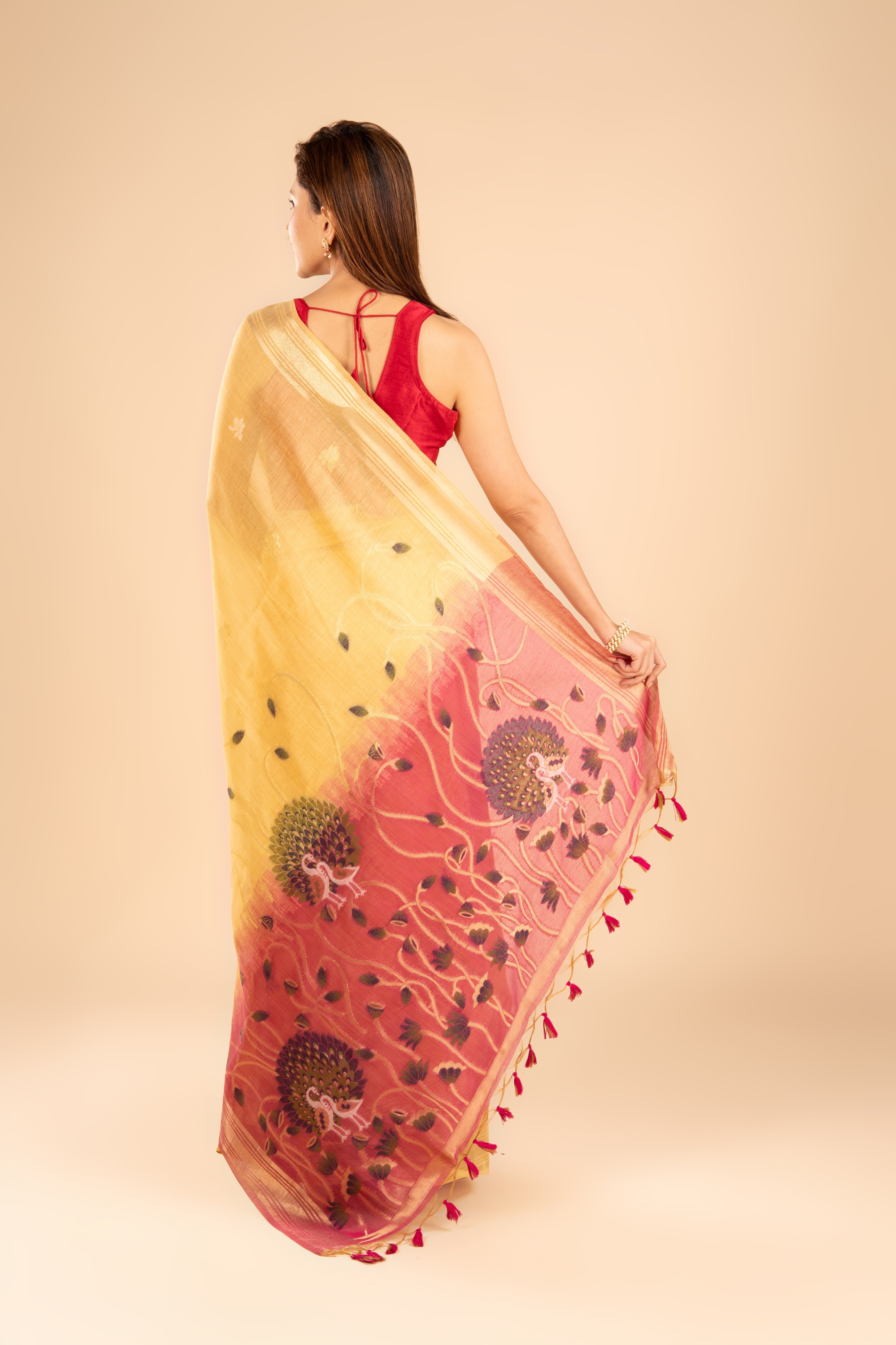 Yellow Cotton Saree