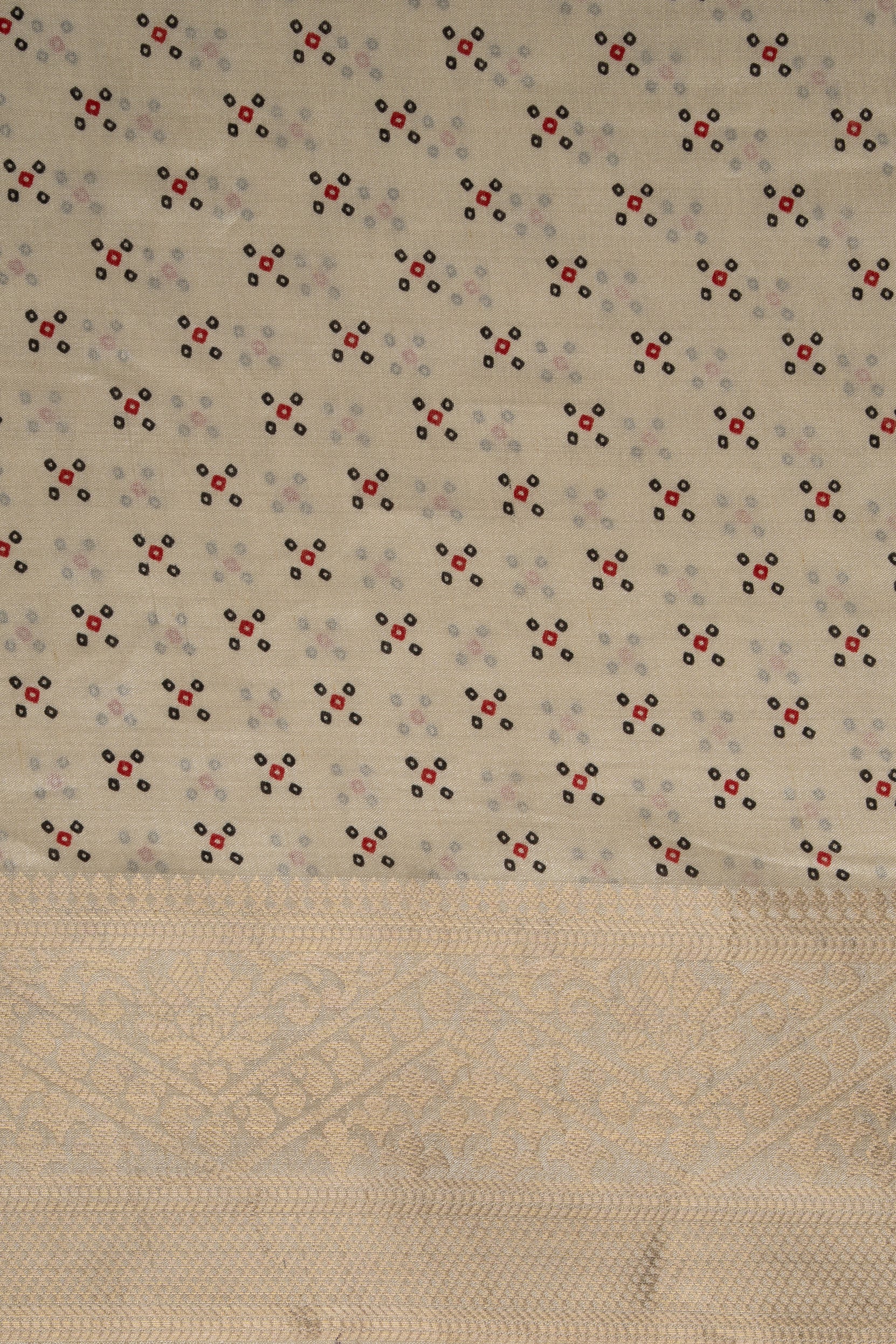 Cream Tussar Silk Saree